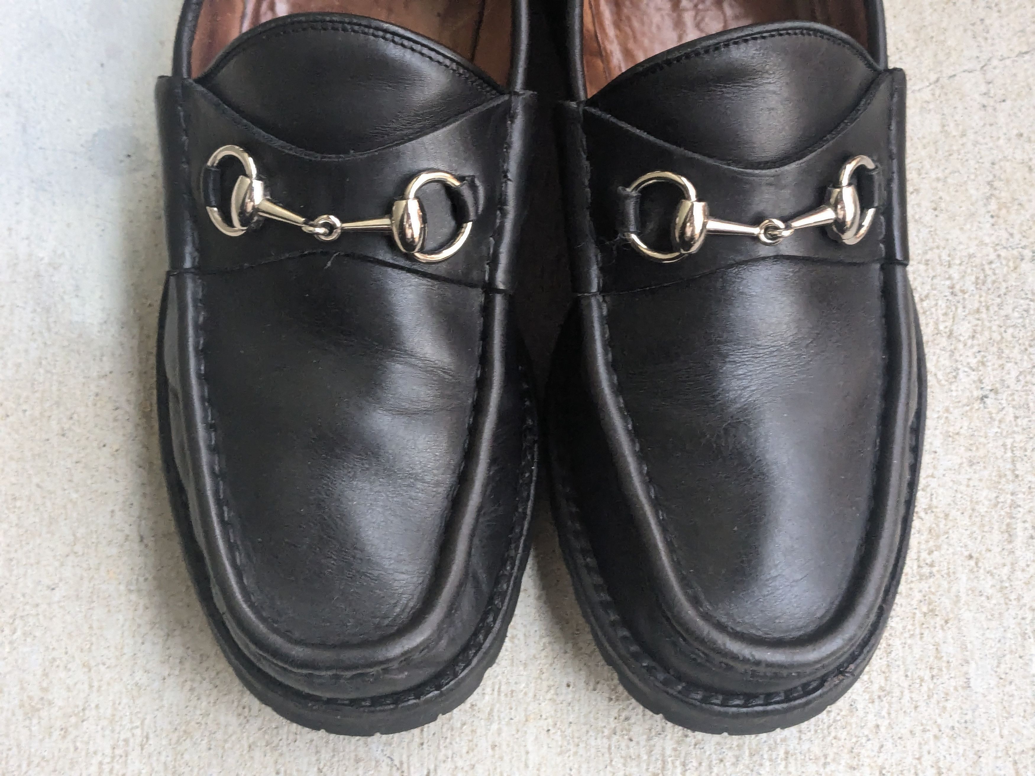 Gucci Gucci Horsebit Loafers Black 8 D Leather Rubber Snaffle Size US 8 / EU 41 - 6 Thumbnail