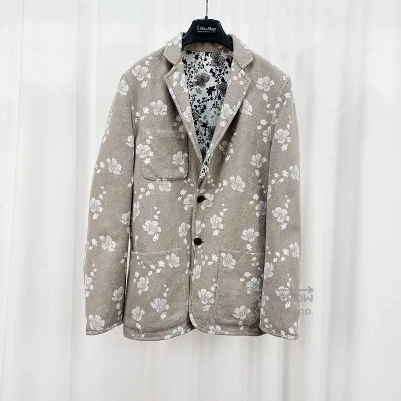 Hermes Hermes Double-sided broken flower cotton and linen blazer Size 46R - 1 Thumbnail