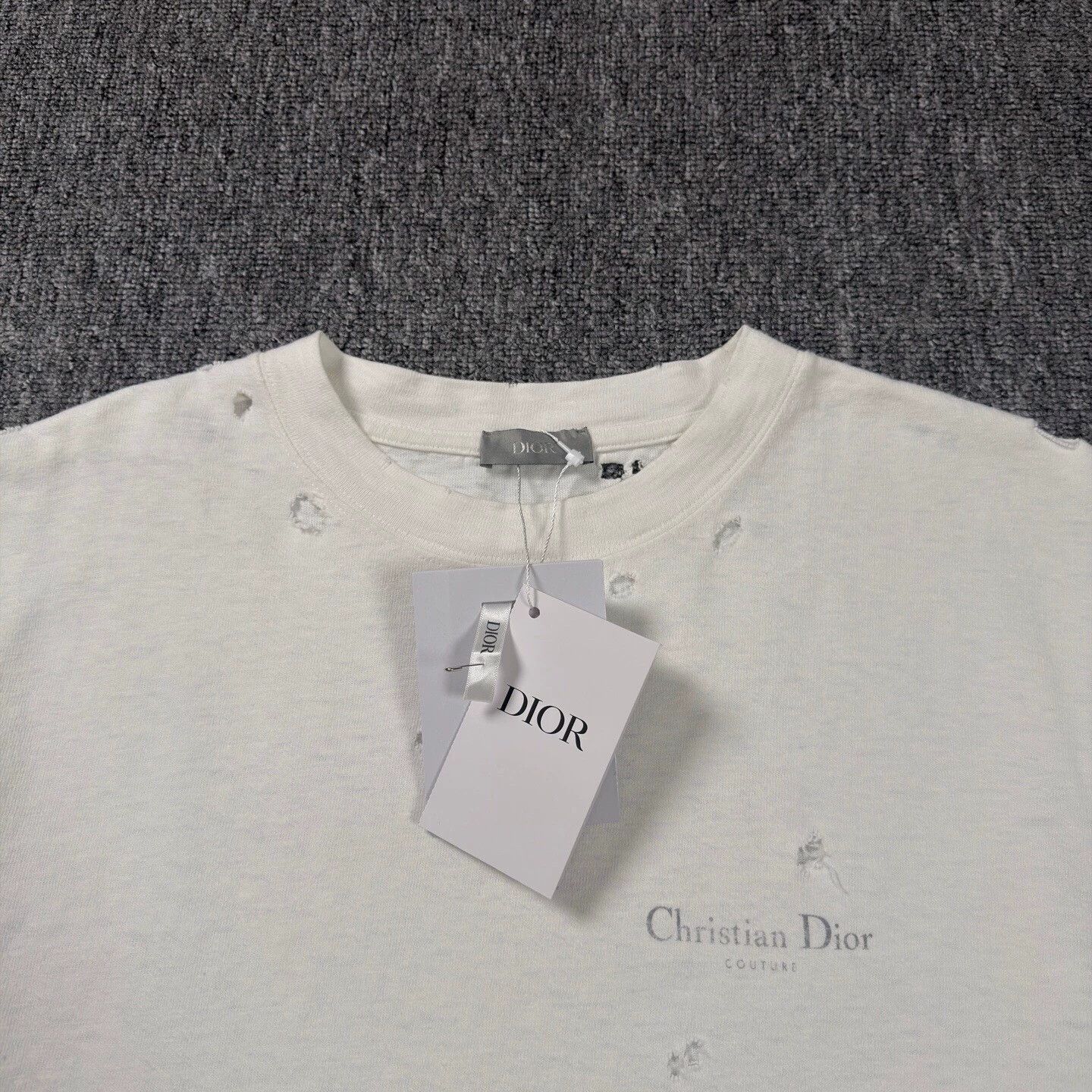 Dior Dior White Slogan Distressed Tee M Size US M / EU 48-50 / 2 - 3 Thumbnail