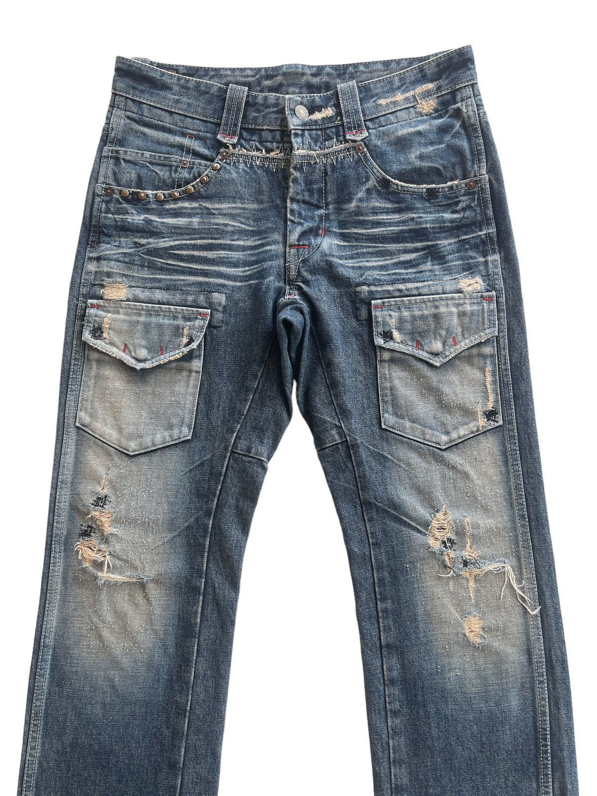 Japanese Brand Vintage Bartack Distressed Bushpants Japan Denim Size US 30 / EU 46 - 3 Thumbnail