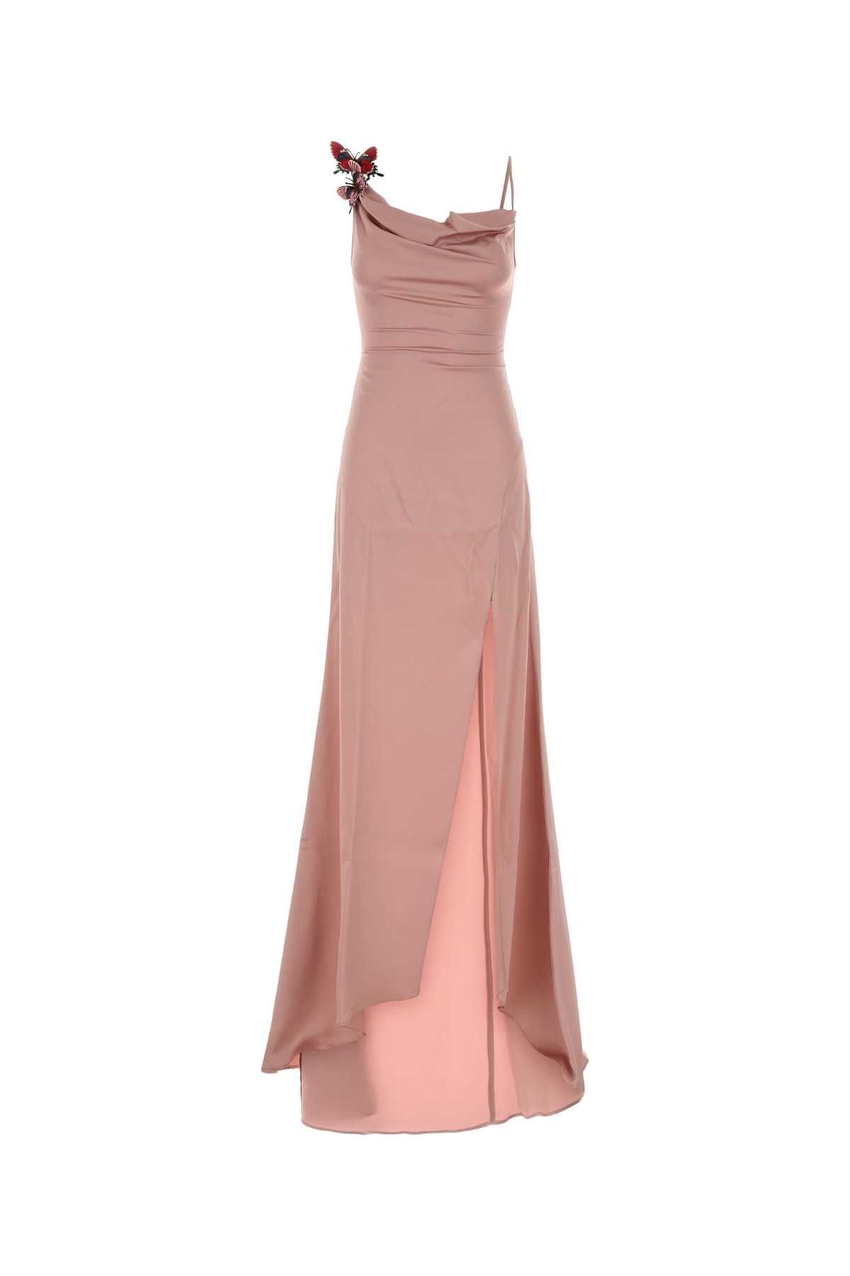 Blumarine Pink Stretch Satin Long Dress Size S / US 4 / IT 40 - 1 Thumbnail