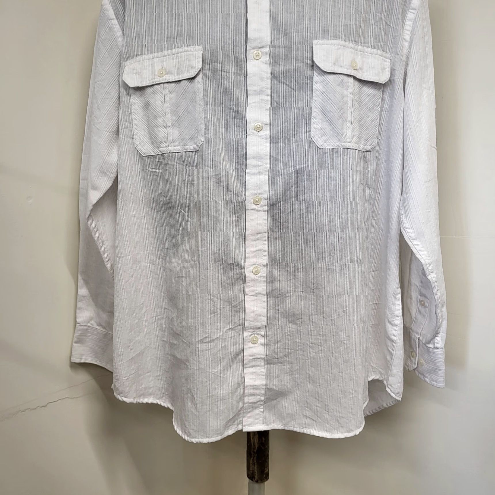 Alfani Alfani Dress Shirt Mens XL Button Up Pocket Long Sleeve Regular Formal Wear Size 46R - 5 Thumbnail