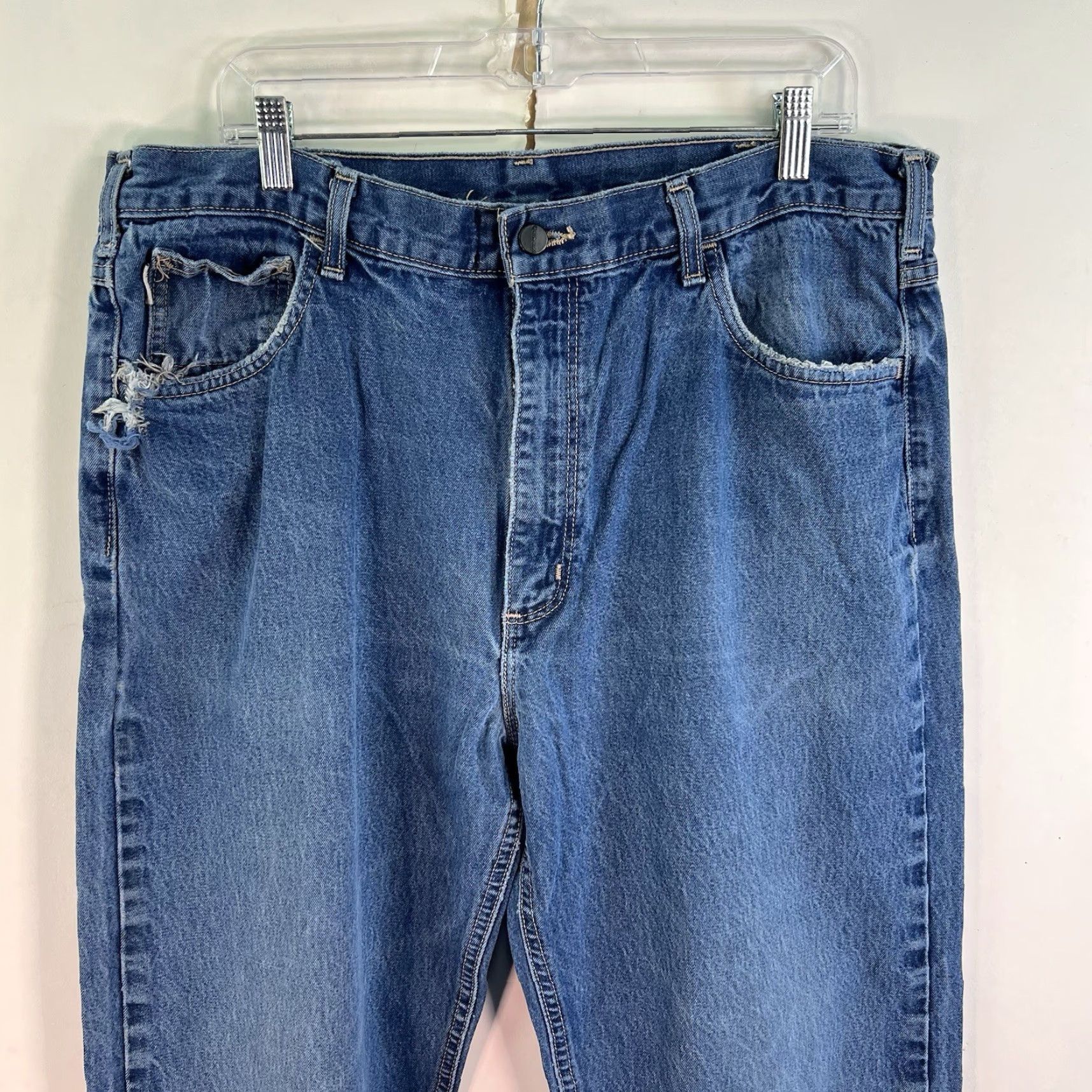 Carhartt VINTAGE Carhartt Men's Jeans Size 38 x 34 Relaxed Fit Straight Leg Blue Denim 90s Style Size US 38 / EU 54 - 2 Thumbnail