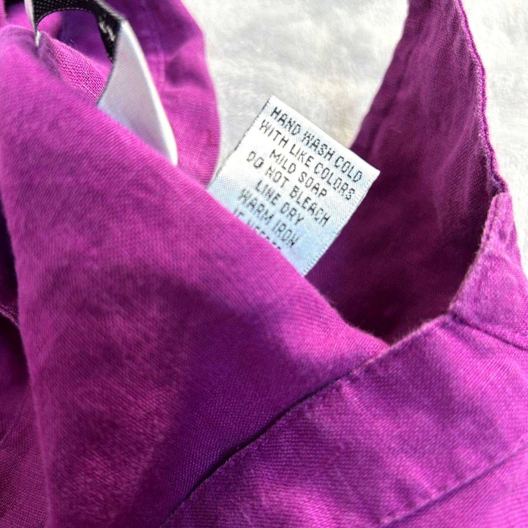 Vintage Richard Malcolm Womens Linen Shirt Tunic 2X Button-Up Purple Long Sleeve Casual Size XXL / US 16-18 / IT 52-54 - 4 Thumbnail