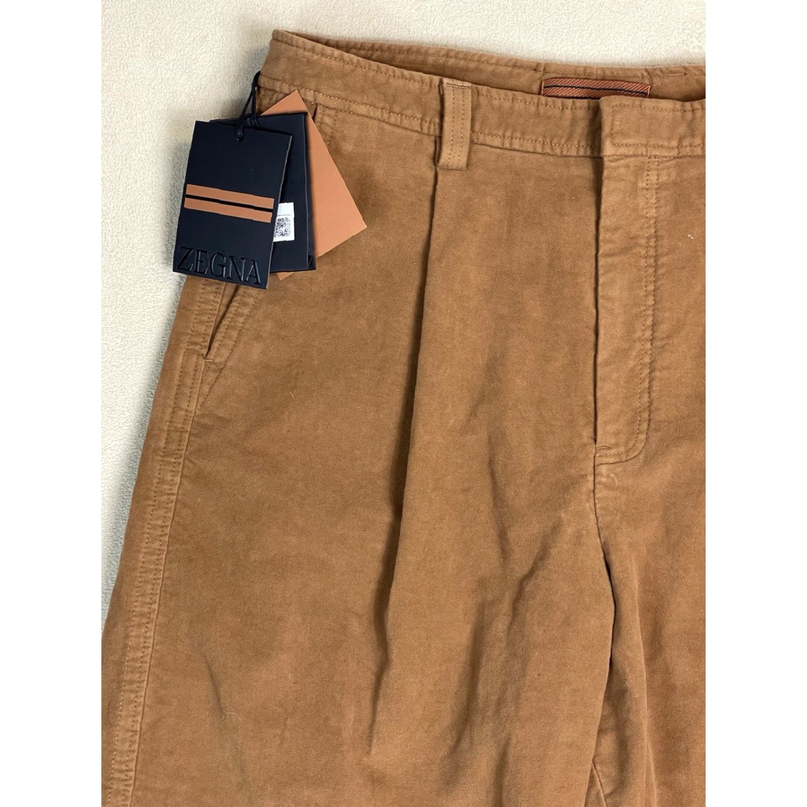 Ermenegildo Zegna Zegna Pants Mens 37 Brown Plated Casual Luxury Designer Pant Adult NWT Size US 37 - 3 Thumbnail