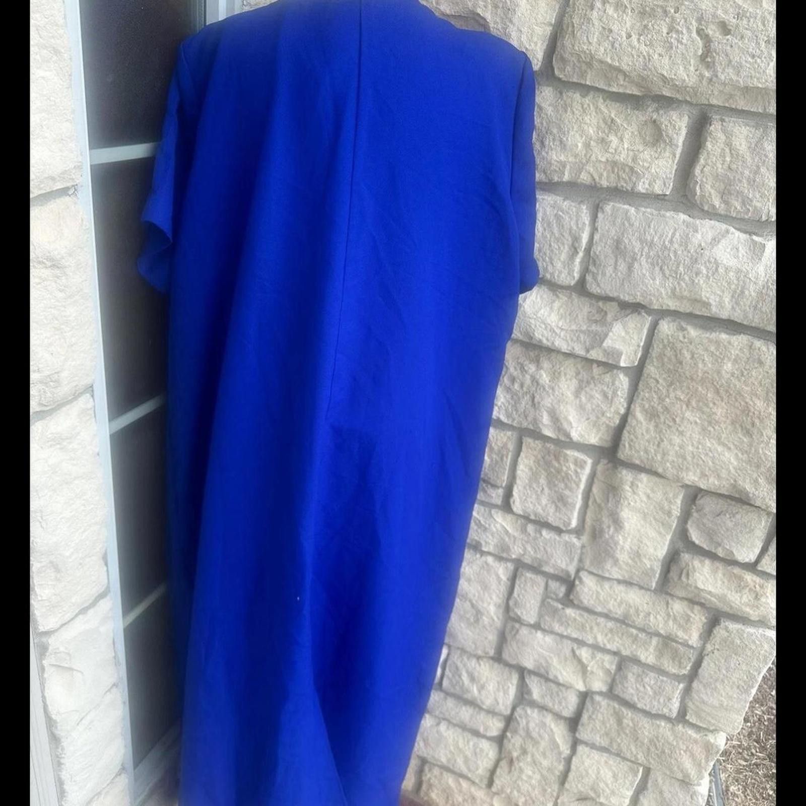 Other Vintage More Promises Blue Dress 18W Made in USA Size XXL / US 16-18 / IT 52-54 - 3 Thumbnail