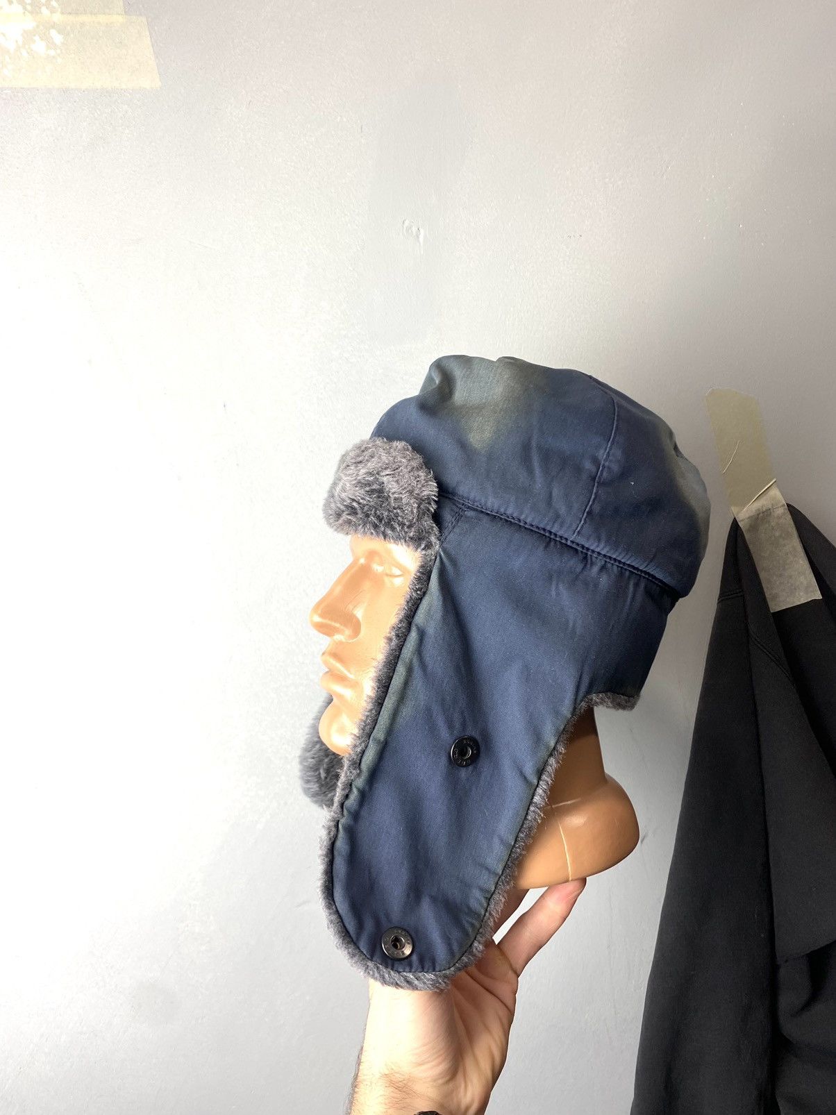 Vintage Vintage Soviet Era Black Fur Ushanka Trapper Hat Winter Cap Size ONE SIZE - 12 Thumbnail
