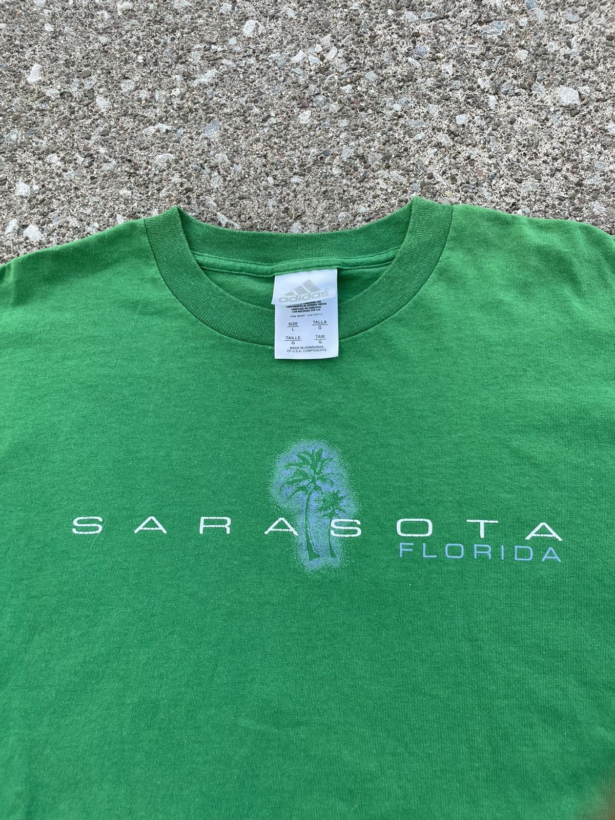 Adidas Vintage Y2K Adidas Sarasota Florida Green Tshirt Size US L / EU 52-54 / 3 - 1 Thumbnail