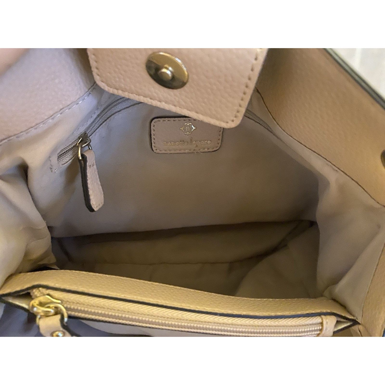 Nanette Lepore Nanette Lepore Handbag Women’s 2 Toned Beige Gold Chain Size ONE SIZE - 5 Thumbnail