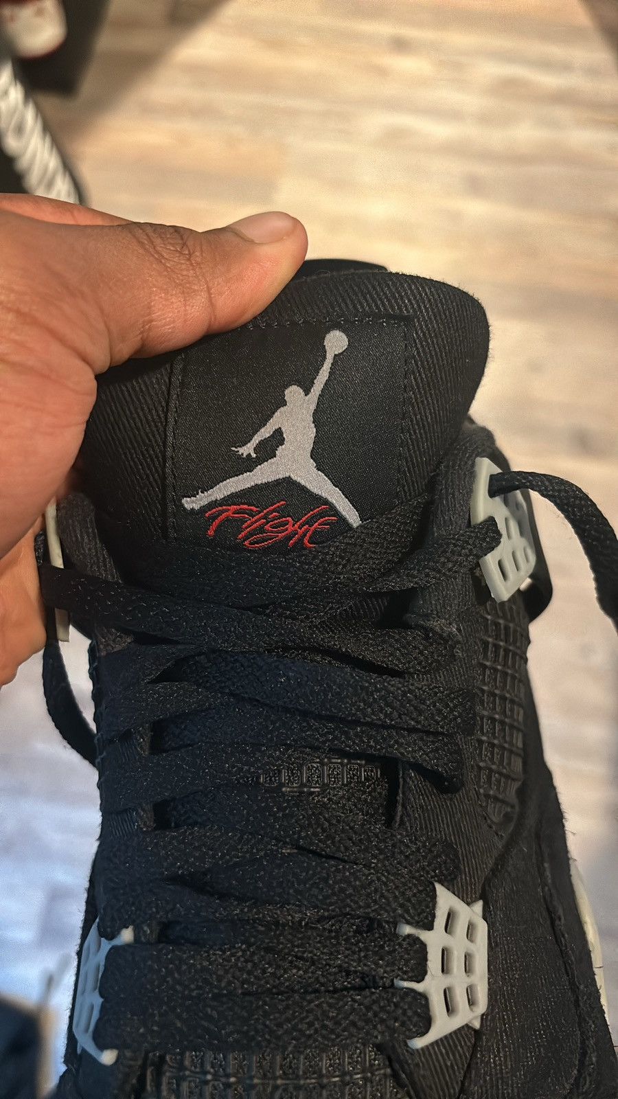 Jordan Brand Jordan 4 Black Canvas Size US 11.5 / EU 44-45 - 10 Thumbnail