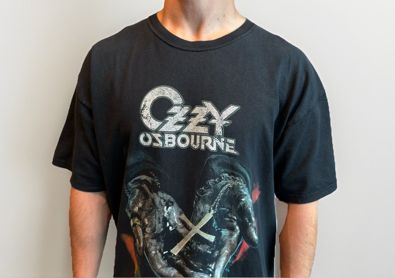 Gildan Vintage Ozzy Osbourne 2007 Black Rain Concert Tour T-Shirt Size US XL / EU 56 / 4 - 2 Thumbnail