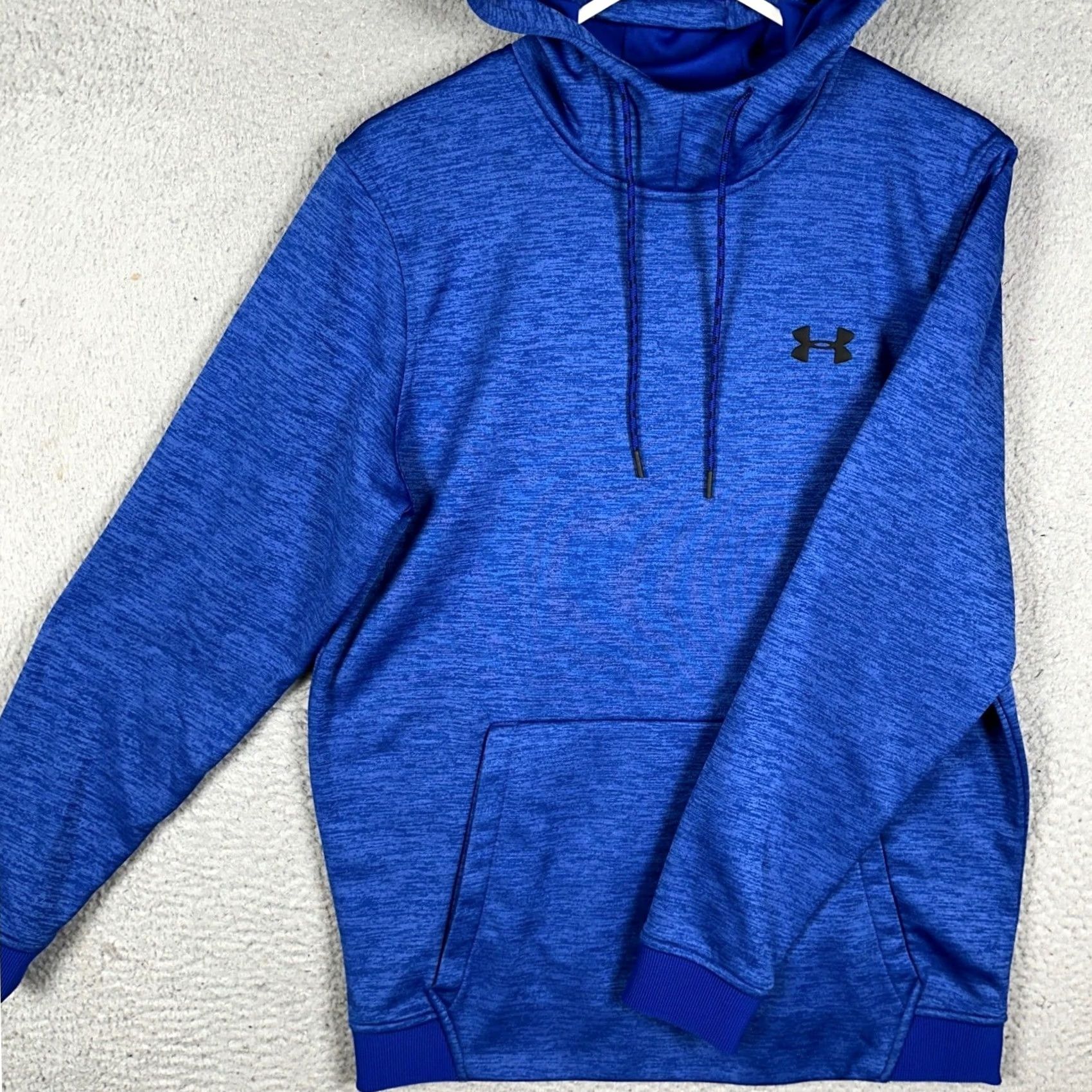 Under Armour Under Armour Hoodie Mens Medium Blue ColdGear Heather Sweatshirt Drawstring Logo Size US M / EU 48-50 / 2 - 2 Thumbnail