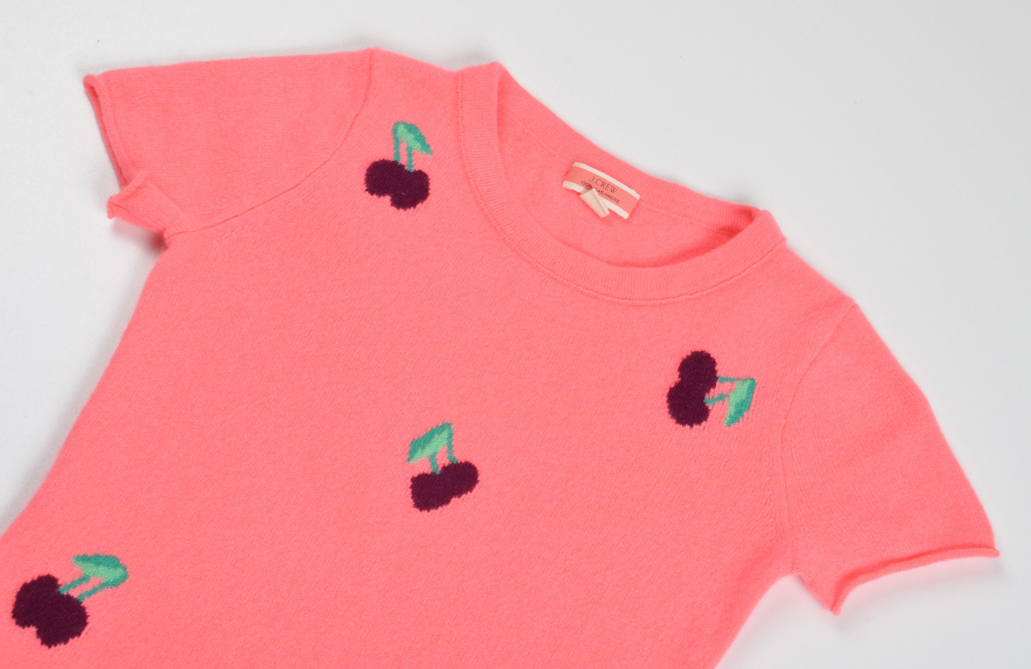 J.Crew J.Crew Y2K Kidcore Soft Cashmere Cherry Short Sleeve Top Size XS / US 0-2 / IT 36-38 - 4 Thumbnail