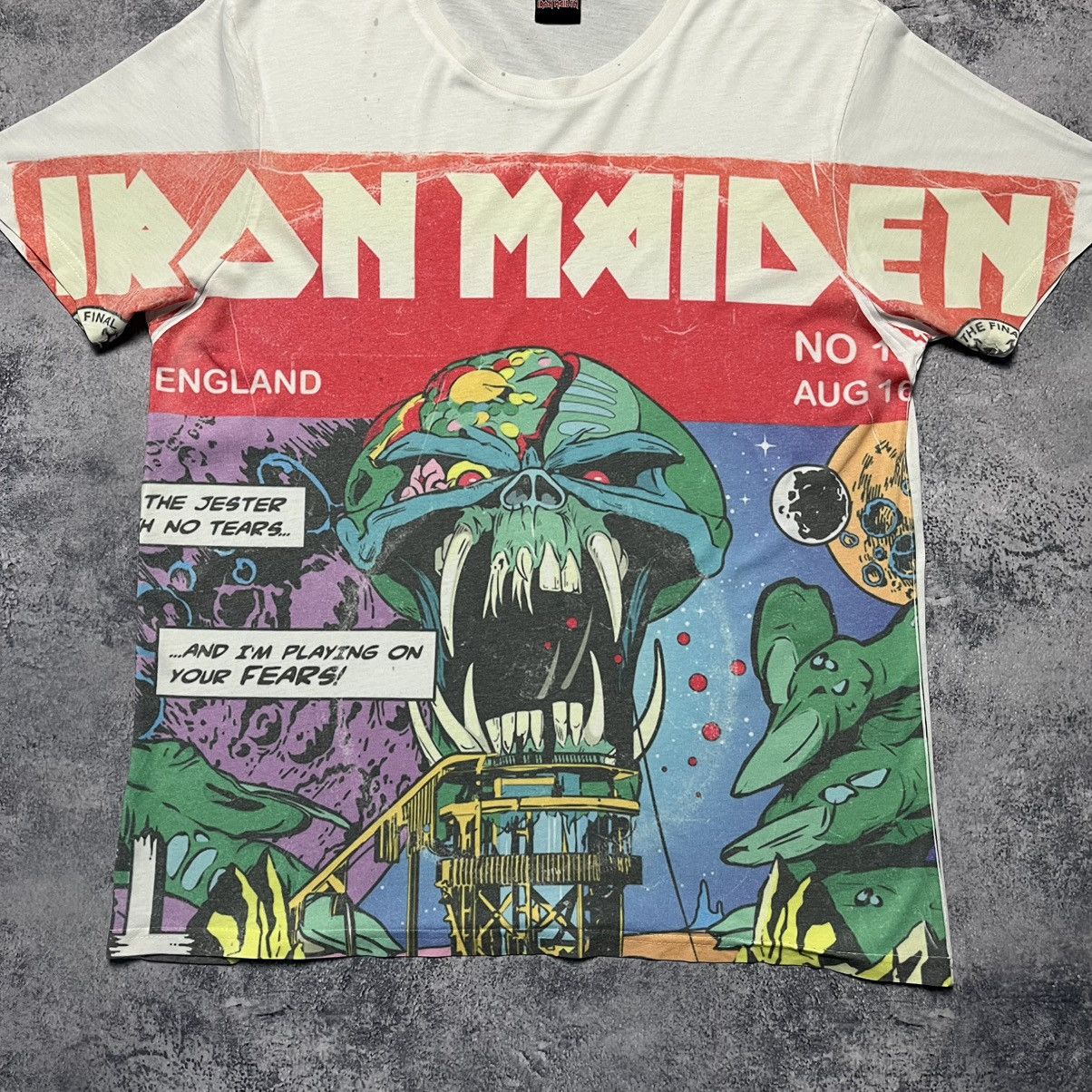 Band Tees Iron Maiden Overprint Tee Rock Band Y2K Size US XL / EU 56 / 4 - 2 Thumbnail