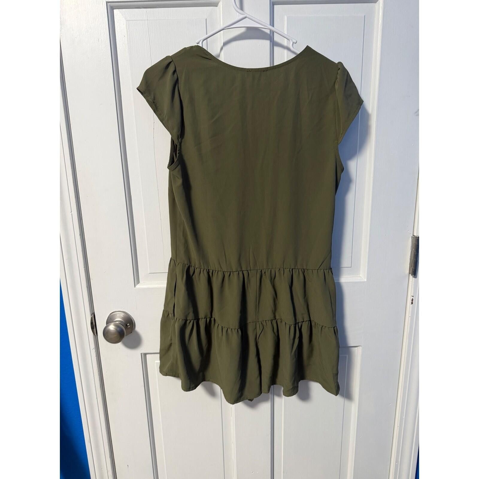 Other Lily Rose Romper Womens XS Olive Green Tiered NWT Size 26" / US 2 / IT 38 - 4 Thumbnail
