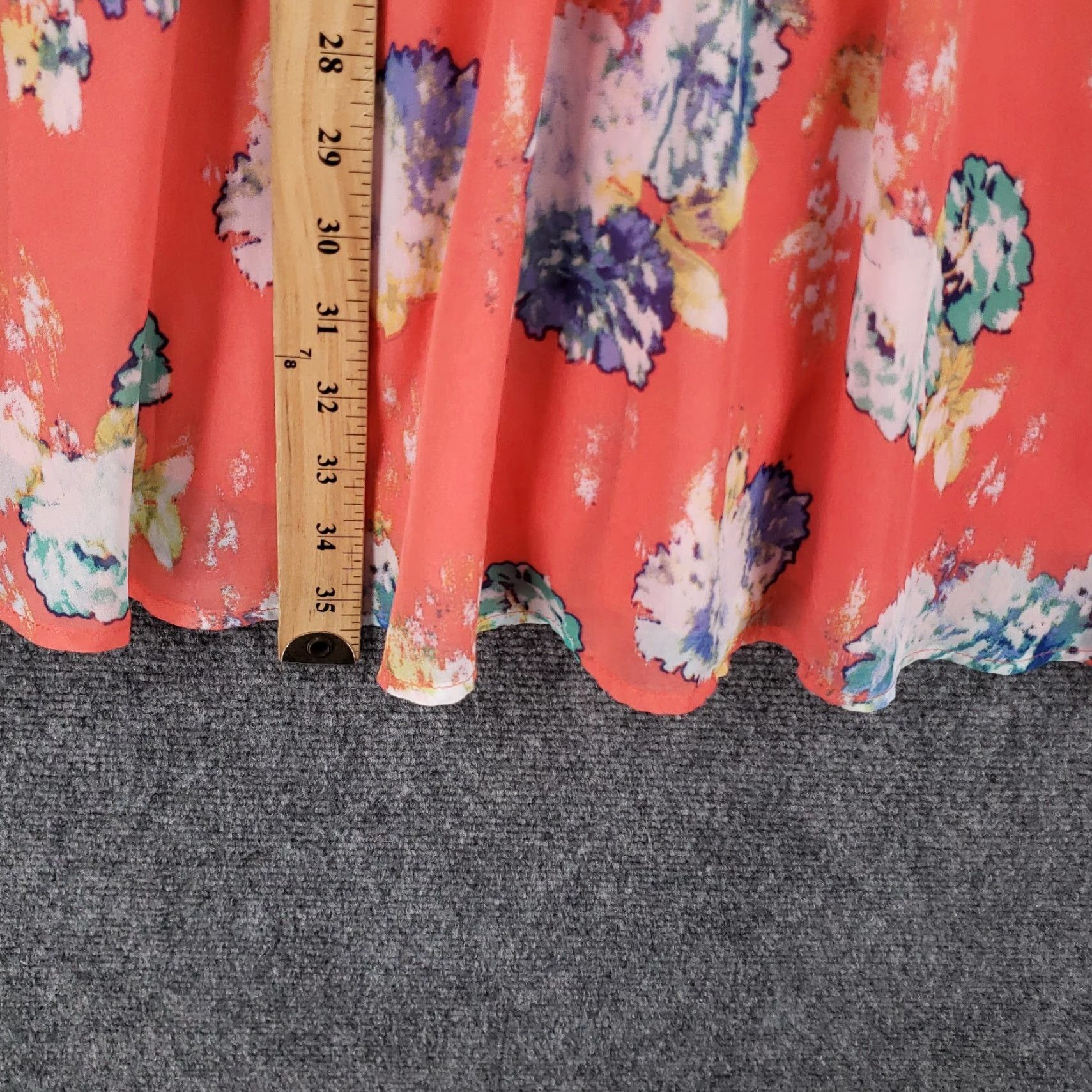 Vintage Lush Dress Womens S Small Orange Blouson Chiffon Floral Mini Fit & Flare Tank Dress Sleeveless Halter Skater Casual Party/Cocktail Size S / US 4 / IT 40 - 5 Thumbnail
