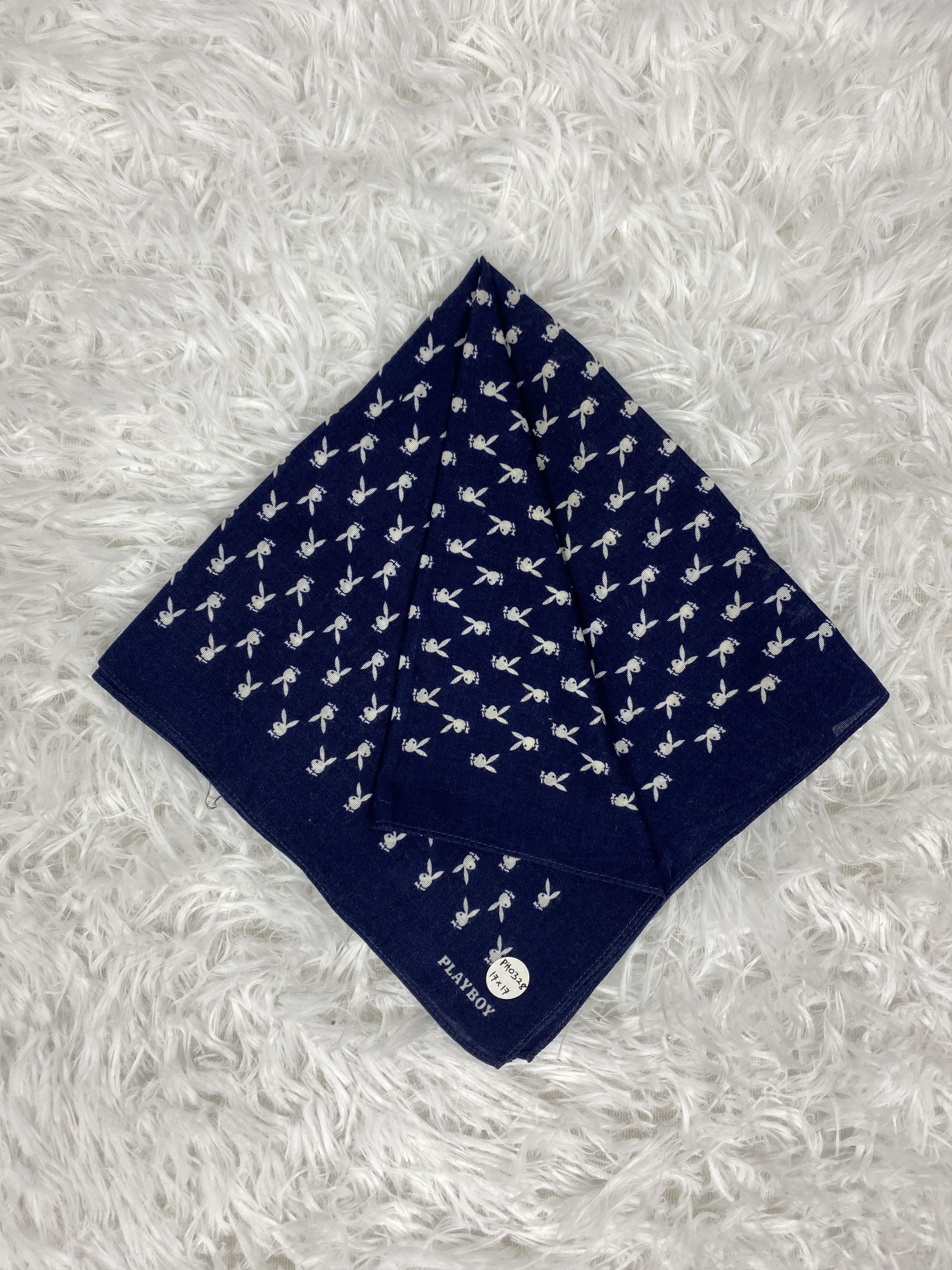 Playboy × Vintage Vintage Playboy Monogram Handkerchief Neckerchief PH0328 Size ONE SIZE - 1 Thumbnail