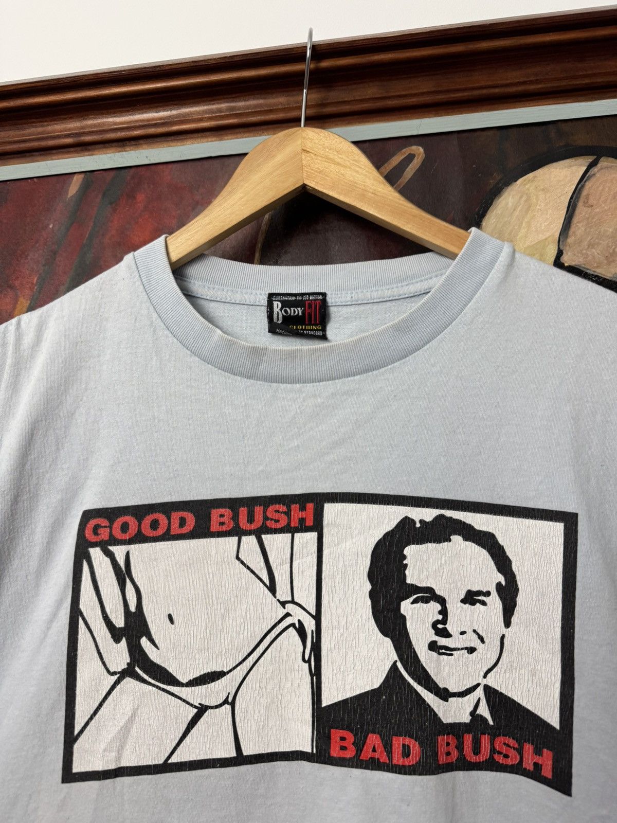 Vintage Vintage Good Bush Bad Bush USA President Parody Rare Tee Size US L / EU 52-54 / 3 - 3 Thumbnail
