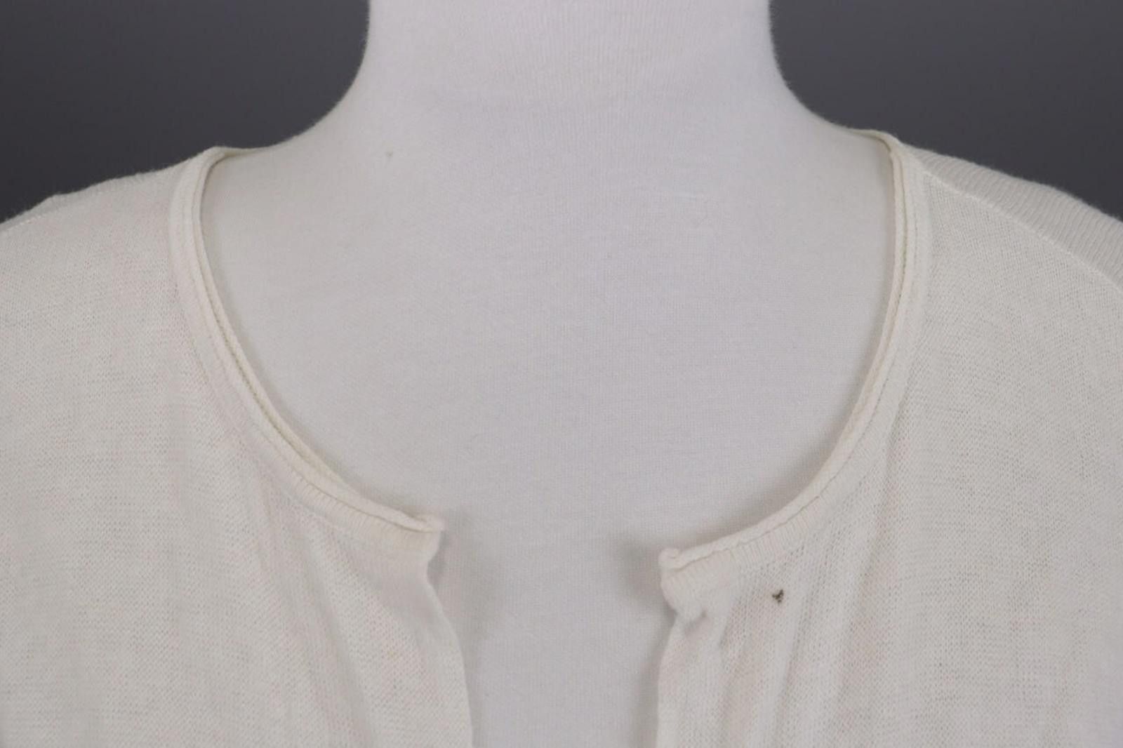 Designer Cop.Copine White Cache Open Lightweight Cardigan Size L Size L / US 10 / IT 46 - 5 Thumbnail