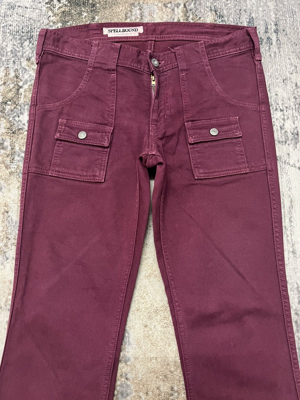 Japanese Brand × Vintage Vintage Spellbound Red Velvet Six Pocket BushPant Bootcut Size US 30 / EU 46 - 2 Thumbnail