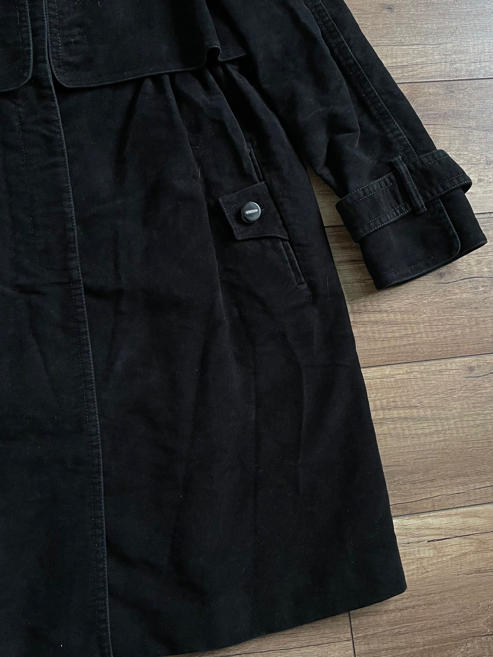 Gucci Vintage Gucci Black Velvet Corduroy Trench Coat Jacket Size L / US 10 / IT 46 - 7 Thumbnail