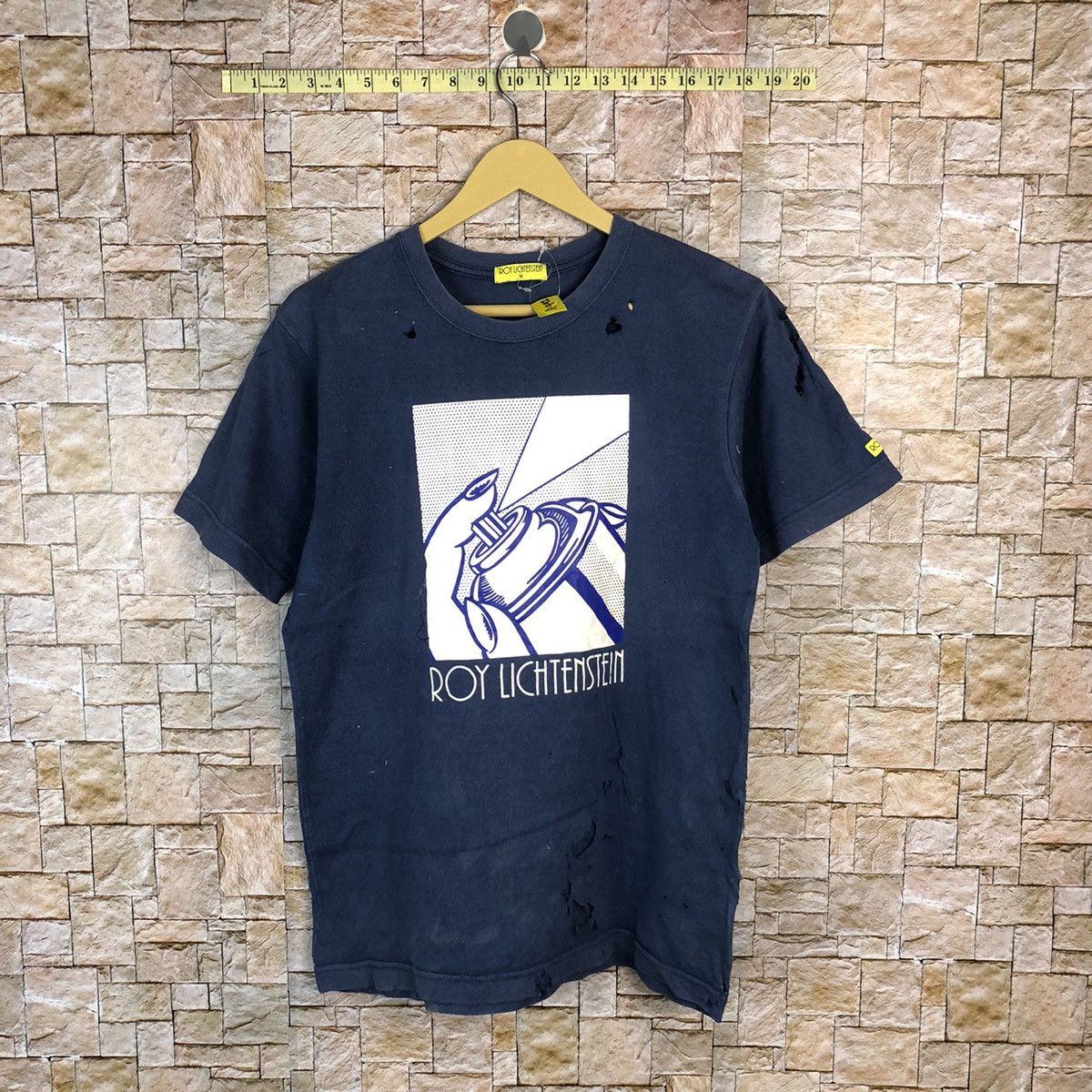 Japanese Brand × Vintage Ripped distressed Roy Lichtenstein Blue T-Shirt #A492 Size US M / EU 48-50 / 2 - 1 Thumbnail