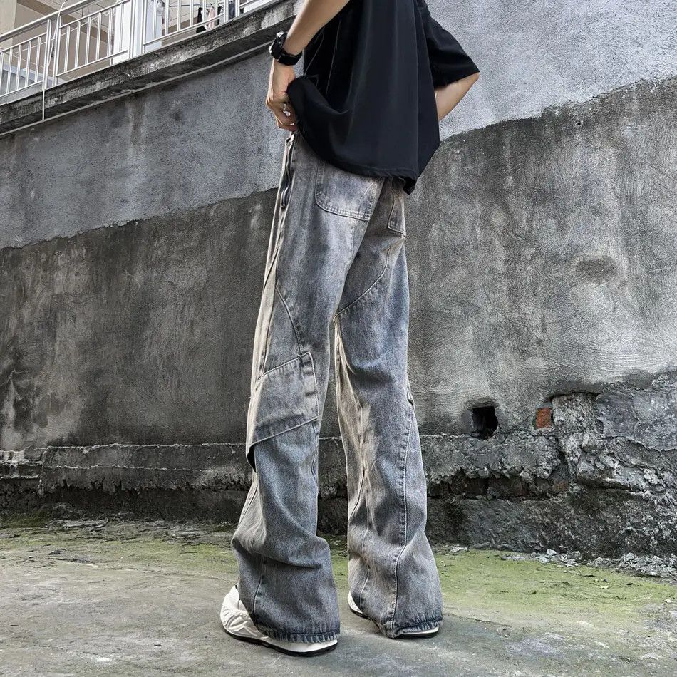 Japanese Brand × Jean Retro loose straight leg spliced jeans Size US 32 / EU 48 - 3 Thumbnail