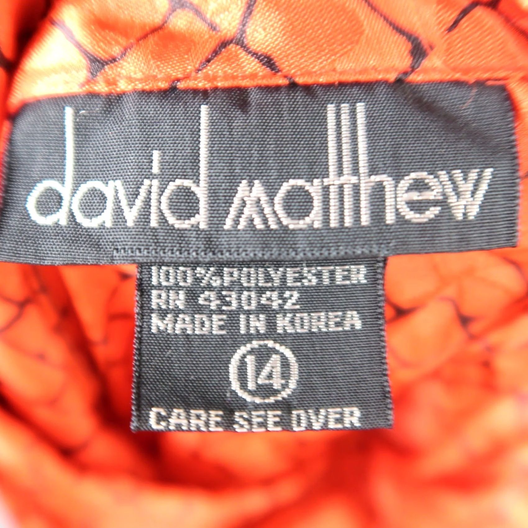 Vintage VINTAGE David Matthew Blouse Shirt 14 Red Black Croc Print Satin Mock Neck Long Sleeve Women 80s Size XL / US 12-14 / IT 48-50 - 5 Thumbnail