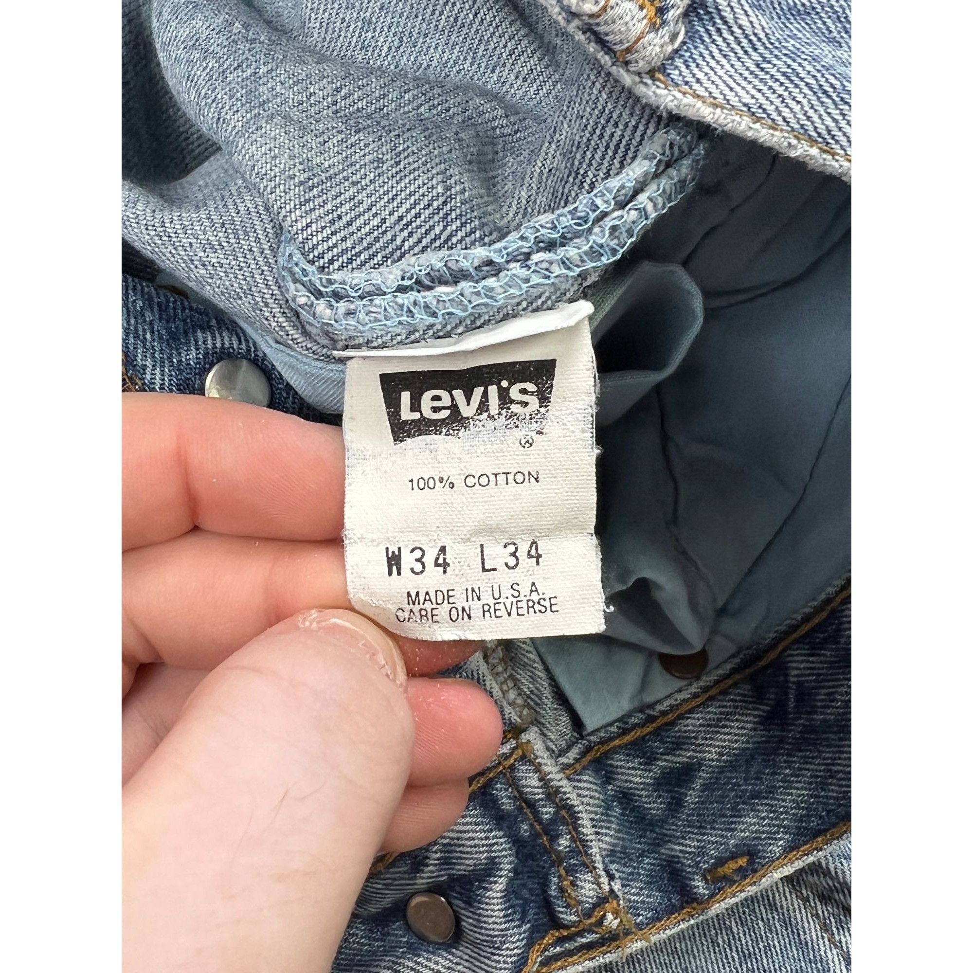 Levi's Levi’s 501 Made in USA Distressed Denim Jeans Pants (Y0909) Size US 34 / EU 50 - 7 Thumbnail