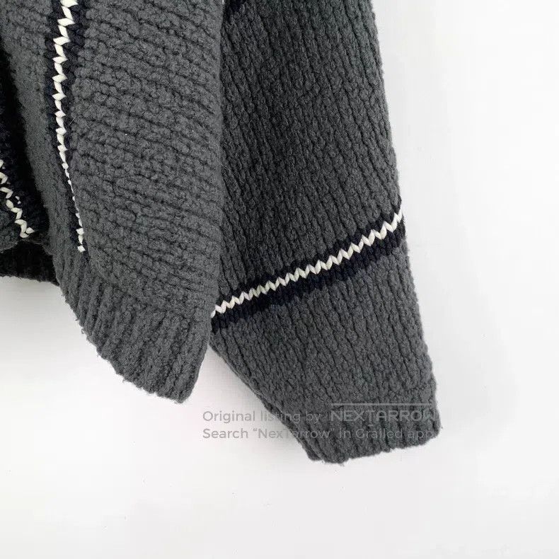 Brunello Cucinelli Brunello Cucinelli Dark Gray Wool V-Neck Long Sleeve Knit Size XL / US 12-14 / IT 48-50 - 4 Thumbnail