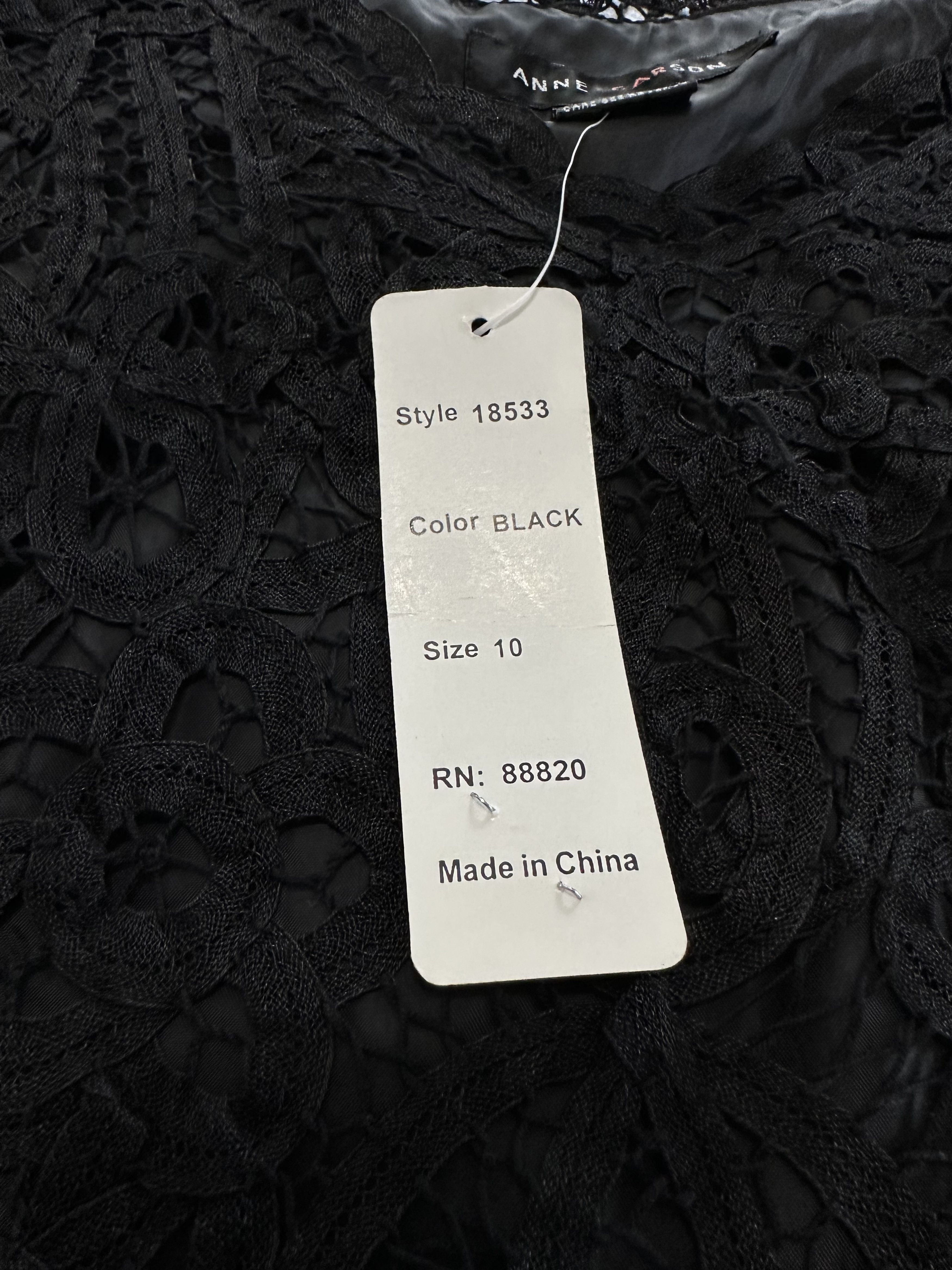 Other Vintage Anne Carson Linen Cotton Lace Crop Top Size 10 Black Size L / US 10 / IT 46 - 2 Thumbnail