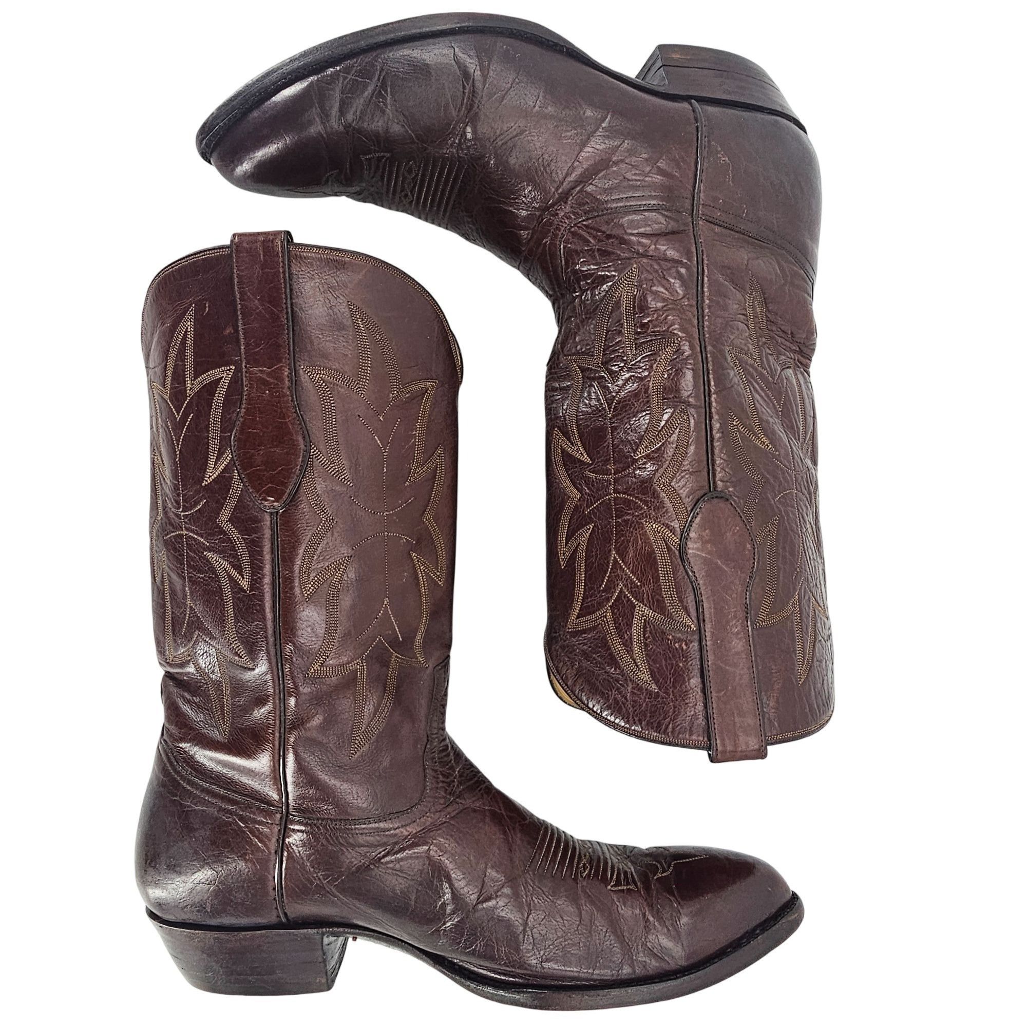 Other Tres Outlaws Falconhead Mens sz 15 Dark Brown Leather Custom Size US 15 / EU 48 - 11 Thumbnail