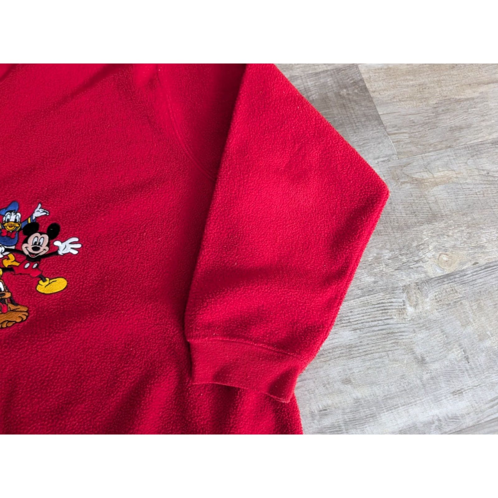 Disney VINTAGE Disney Sweatshirt Mickey Mouse Embroidered Fleece XL Red 90s Disney Store Unisex Adults Boy/Girl Shirts? Size US XL / EU 56 / 4 - 4 Thumbnail