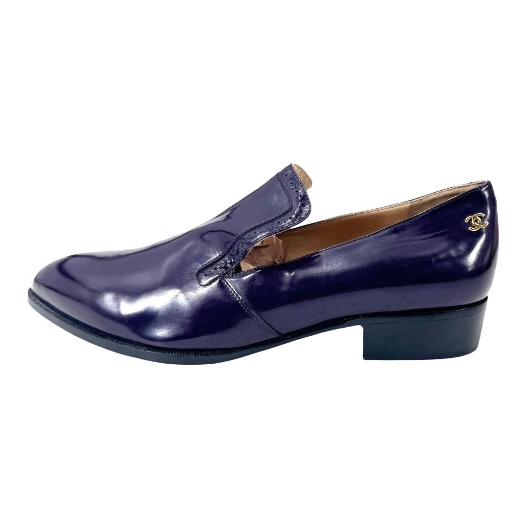 Chanel Chanel Purple Glazed Calfskin Loafers – 2015 Karl Lagerfeld Size US 8 / IT 38 - 1 Thumbnail