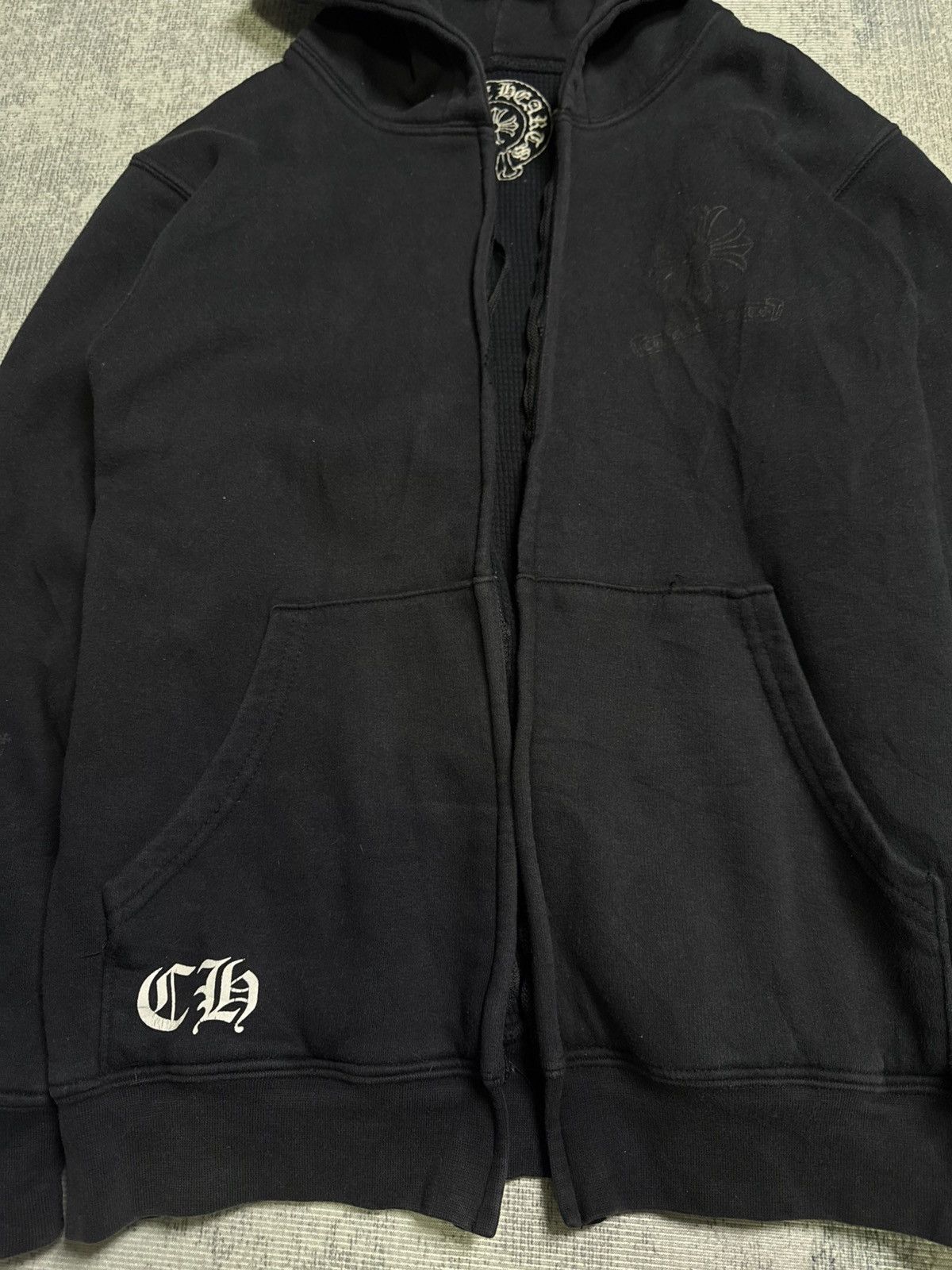 Chrome Hearts THRASHED! CROSS PLUS THERMAL HOODIE Size US S / EU 44-46 / 1 - 7 Thumbnail