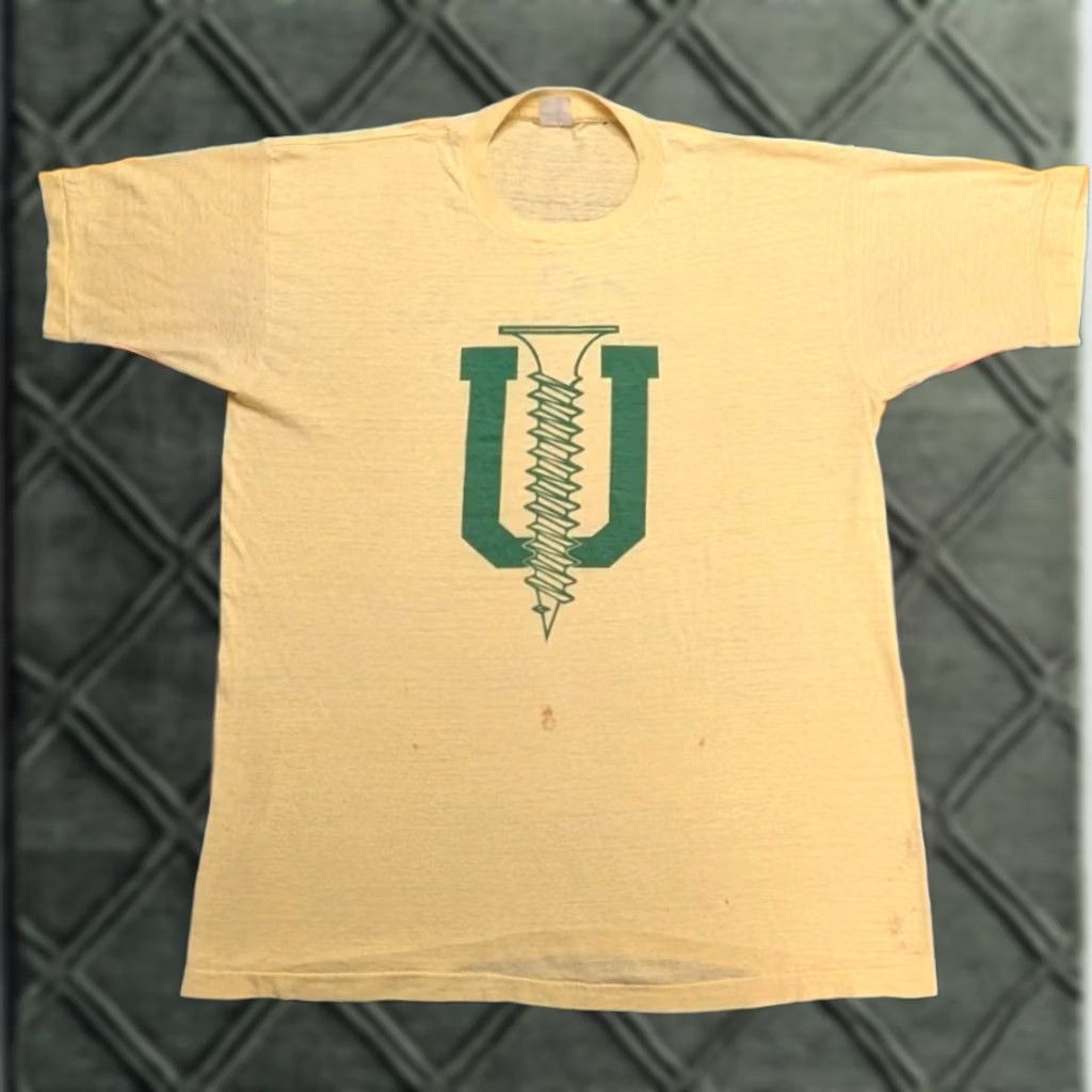 Vintage VINTAGE Pink Floyd Screw U Shirt USA Made Single Stitch 1970's Yellow XL Mens Size US XL / EU 56 / 4 - 1 Thumbnail