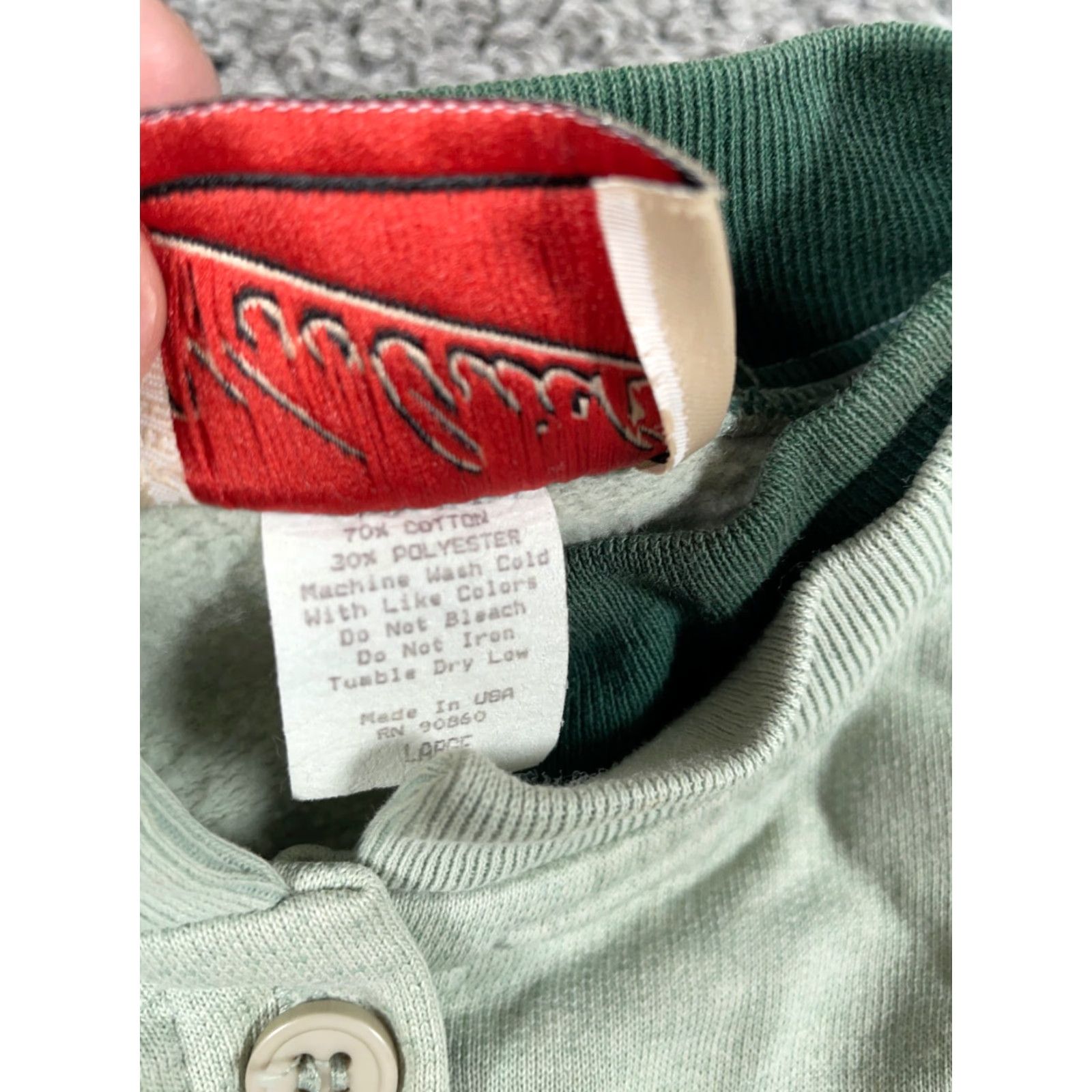 Vintage VINTAGE Woolrich Sweatshirt Cardigan Deer Embroidered Green 90s Graphic Print Women Large Cotton Crew Neck Long Sleeve Size L / US 10 / IT 46 - 4 Thumbnail