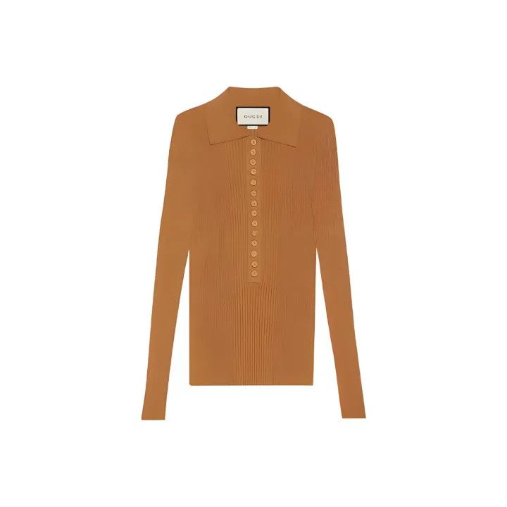 Gucci Gucci Brown Long Sleeve Knit Top Size XS / US 0-2 / IT 36-38 - 1 Thumbnail