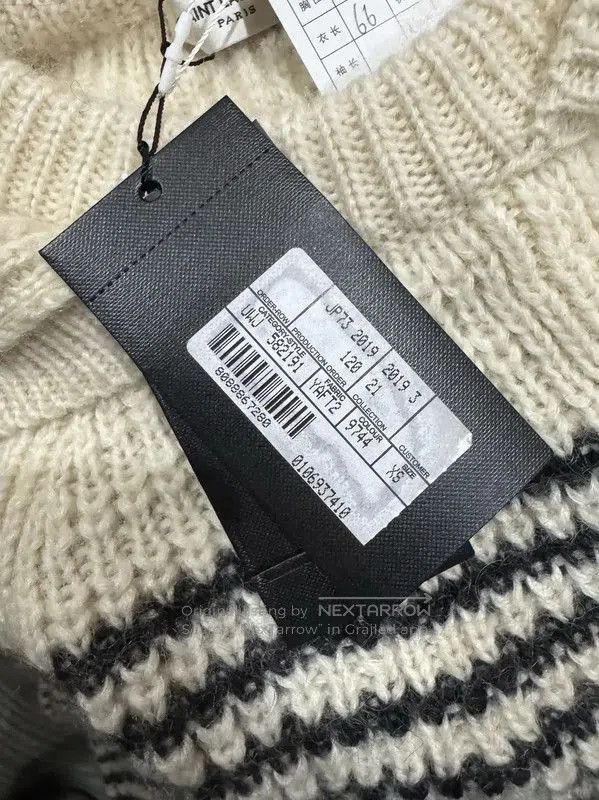 Yves Saint Laurent YSL White Wool Striped Sweater . Size XS / US 0-2 / IT 36-38 - 4 Thumbnail