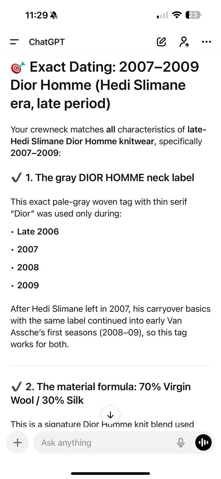 Dior AW 2008 Dior Homme Kris Van Assche Virgin Wool Knit Crewneck Size US S / EU 44-46 / 1 - 22 Thumbnail