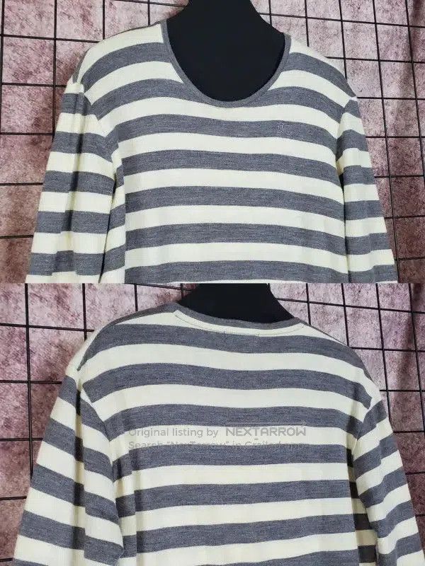 Burberry Burberry Grey Striped Wool Long Sleeve Knitwear. Size US L / EU 52-54 / 3 - 3 Thumbnail