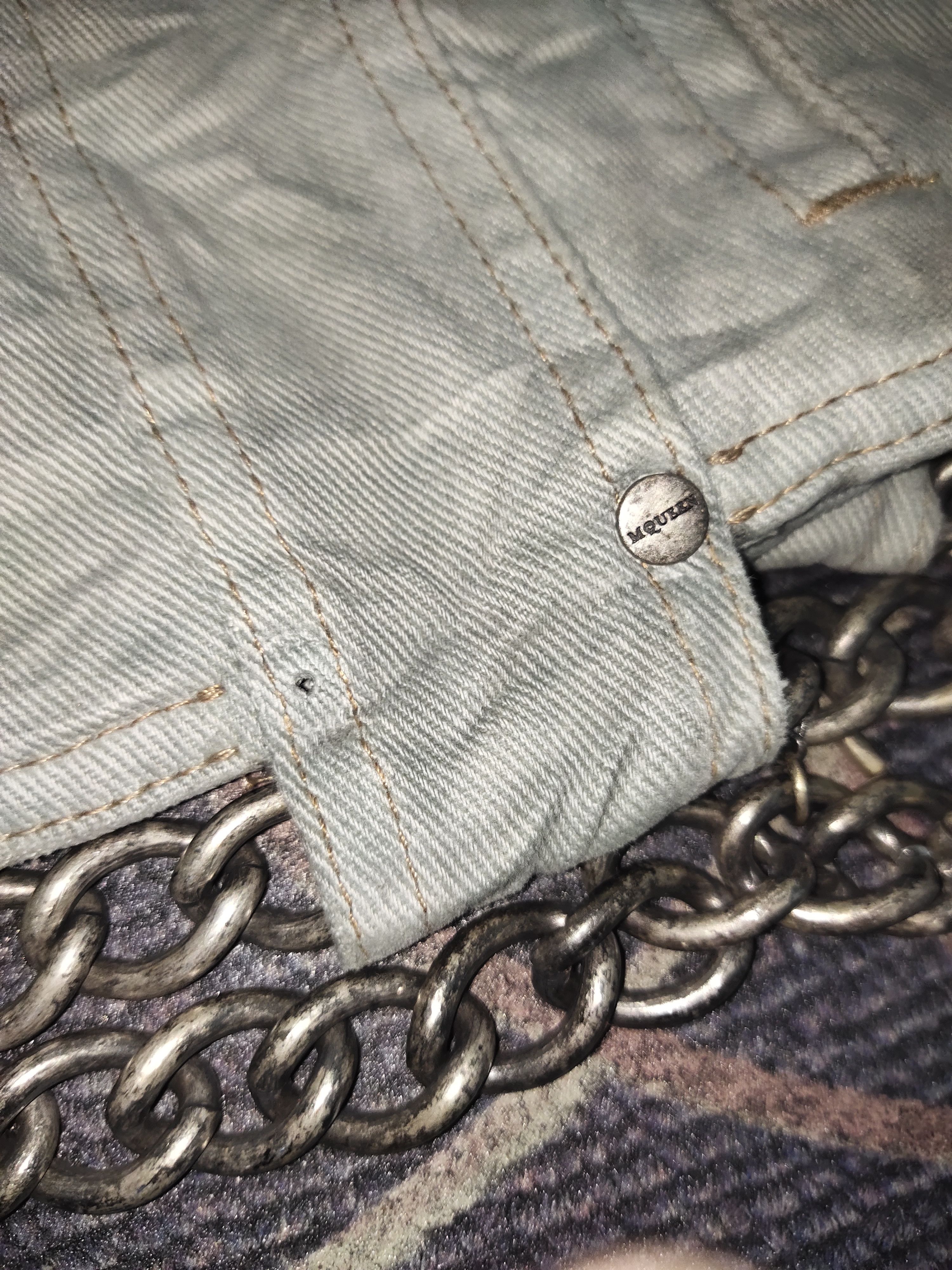 Alexander McQueen Rare Alexander McQueen Denim Jacket With Chain Belt Size M / US 6-8 / IT 42-44 - 12 Thumbnail
