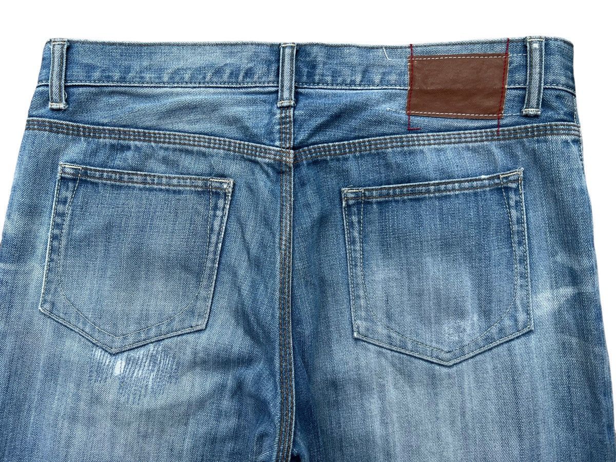 Japanese Brand Bit Blue Patchwork Distressed Faded Denim Blue 34x31 Size US 34 / EU 50 - 6 Thumbnail