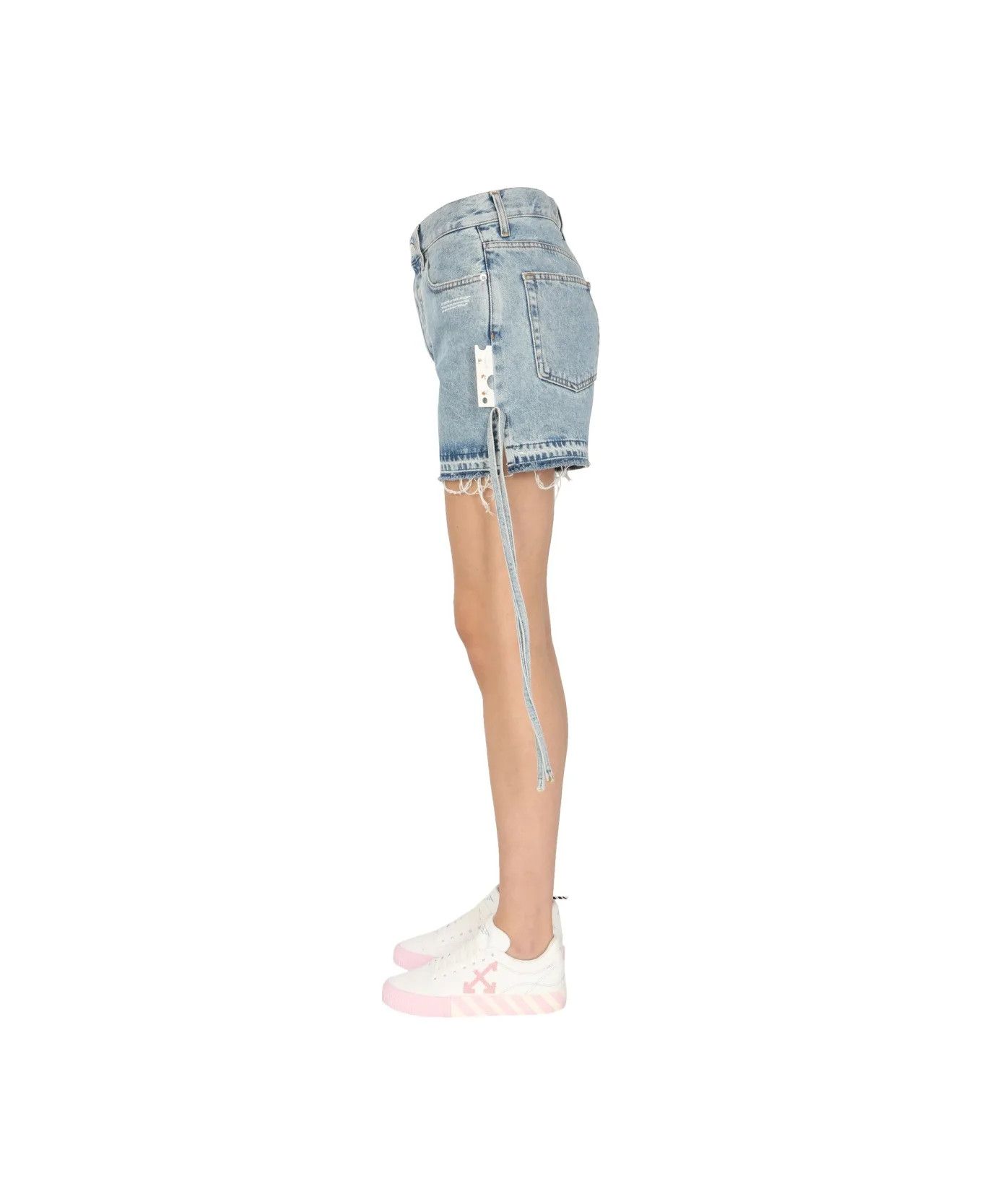 Off-White o1y1225 Denim Short in Blue Size 27" / US 4 / IT 40 - 3 Thumbnail