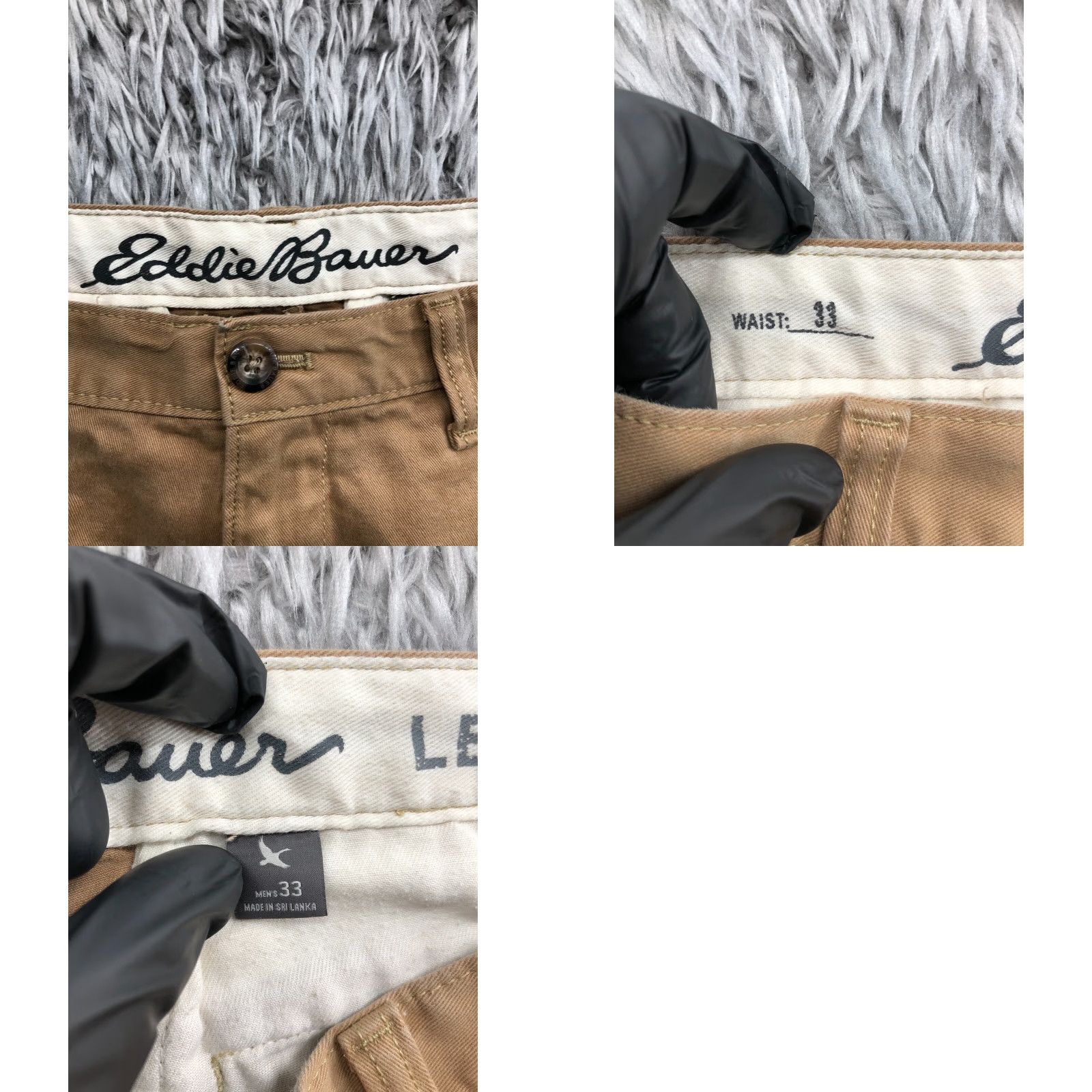 Eddie Bauer Eddie Bauer Chino Shorts Mens 33 Mid Beige Medium Wash Regular 5-Pocket Logo Pockets Knit Cotton Blend Flat Front Belt Loops Inseam 10in Casual Mens Size US 33 - 8 Thumbnail