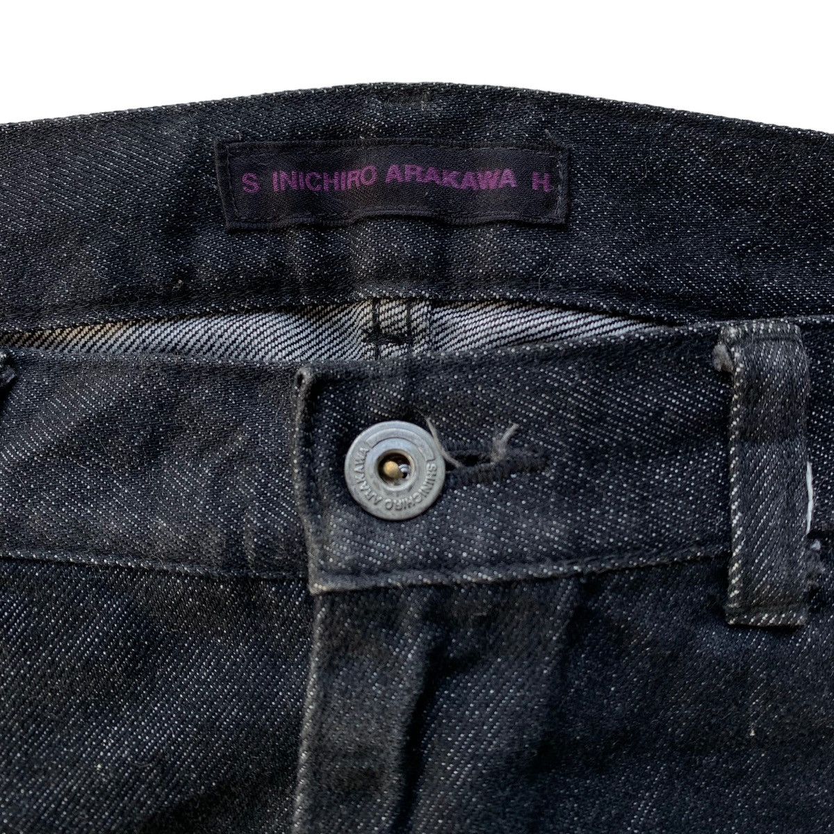 Japanese Brand 1990s - Shinichiro Arakawa Mix Leather Biker Denim Size US 32 / EU 48 - 8 Thumbnail