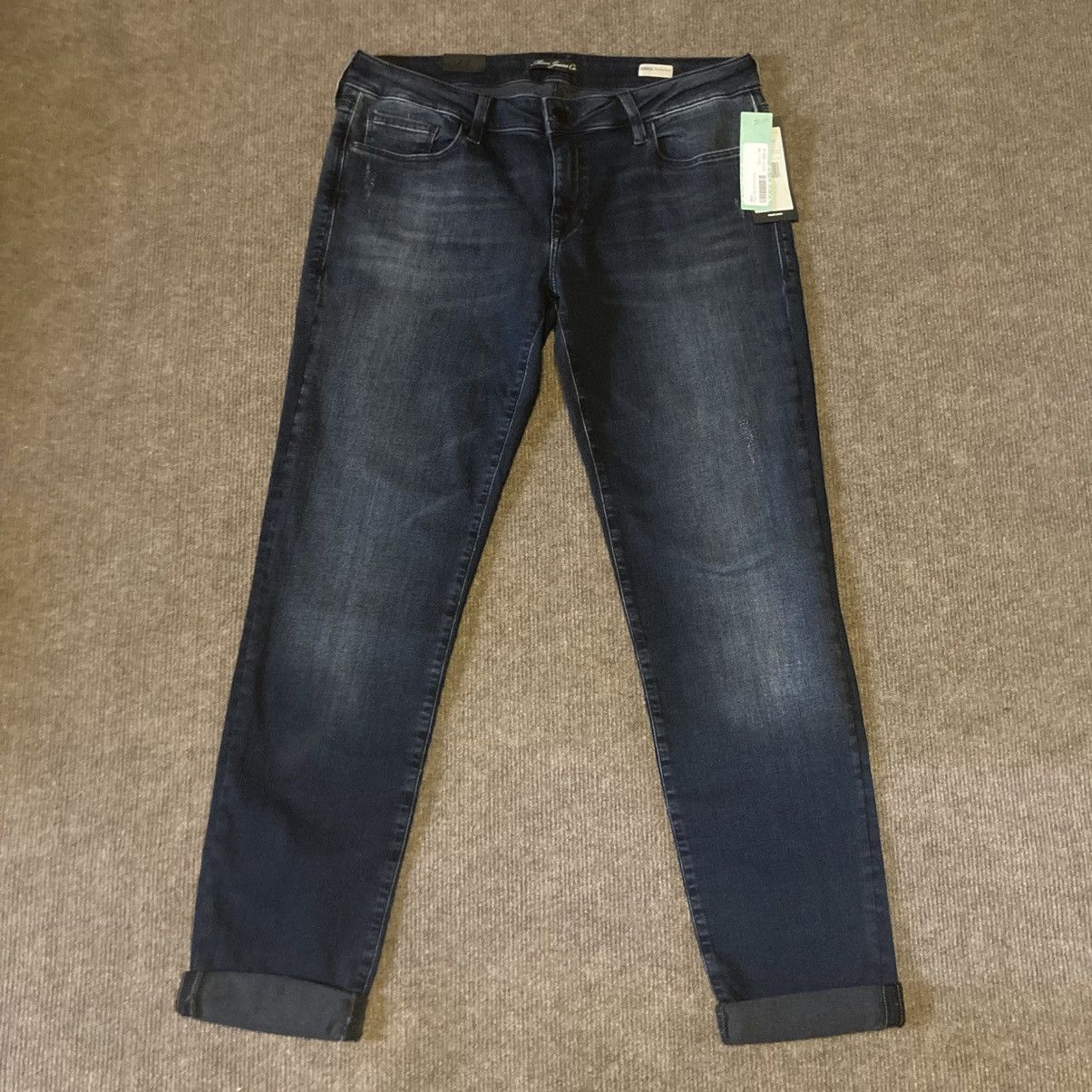 Mavi NEW Mavi Emma Boyfriend Jeans 32 Ink Used Tribeca 2010s Size 33" - 3 Thumbnail