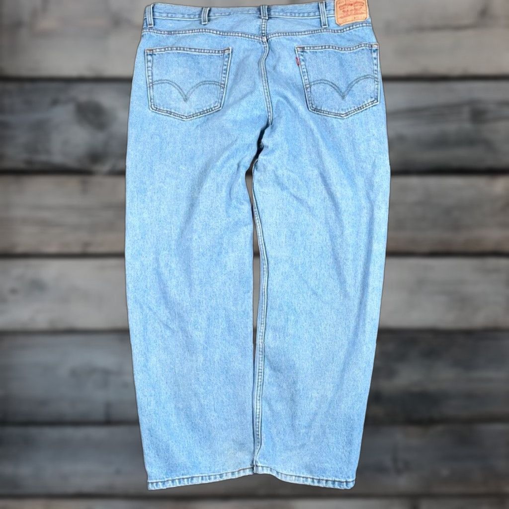 Levi's VINTAGE Levi's Jeans 42 x 30 Blue Denim Light Relaxed 550 Tapered Fit Men’s 90s Grunge Classic Hipster Retro Denim Pants Jeans Size US 42 / EU 58 - 1 Thumbnail