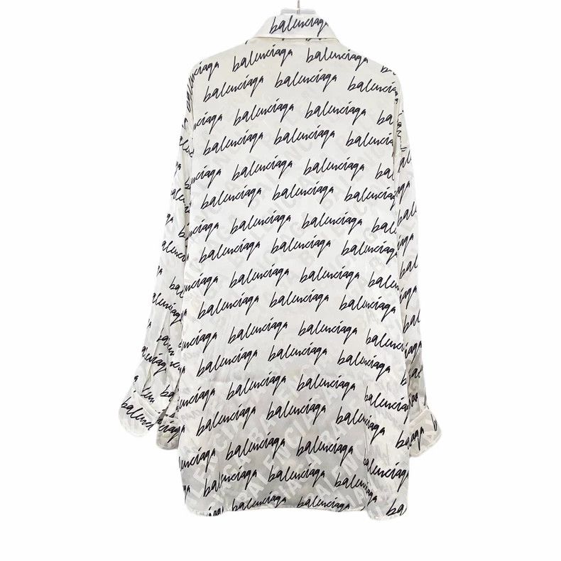 Balenciaga Balenciaga Printed logo breasted sun-proof long-sleeved sh Size US XS / EU 42 / 0 - 2 Thumbnail