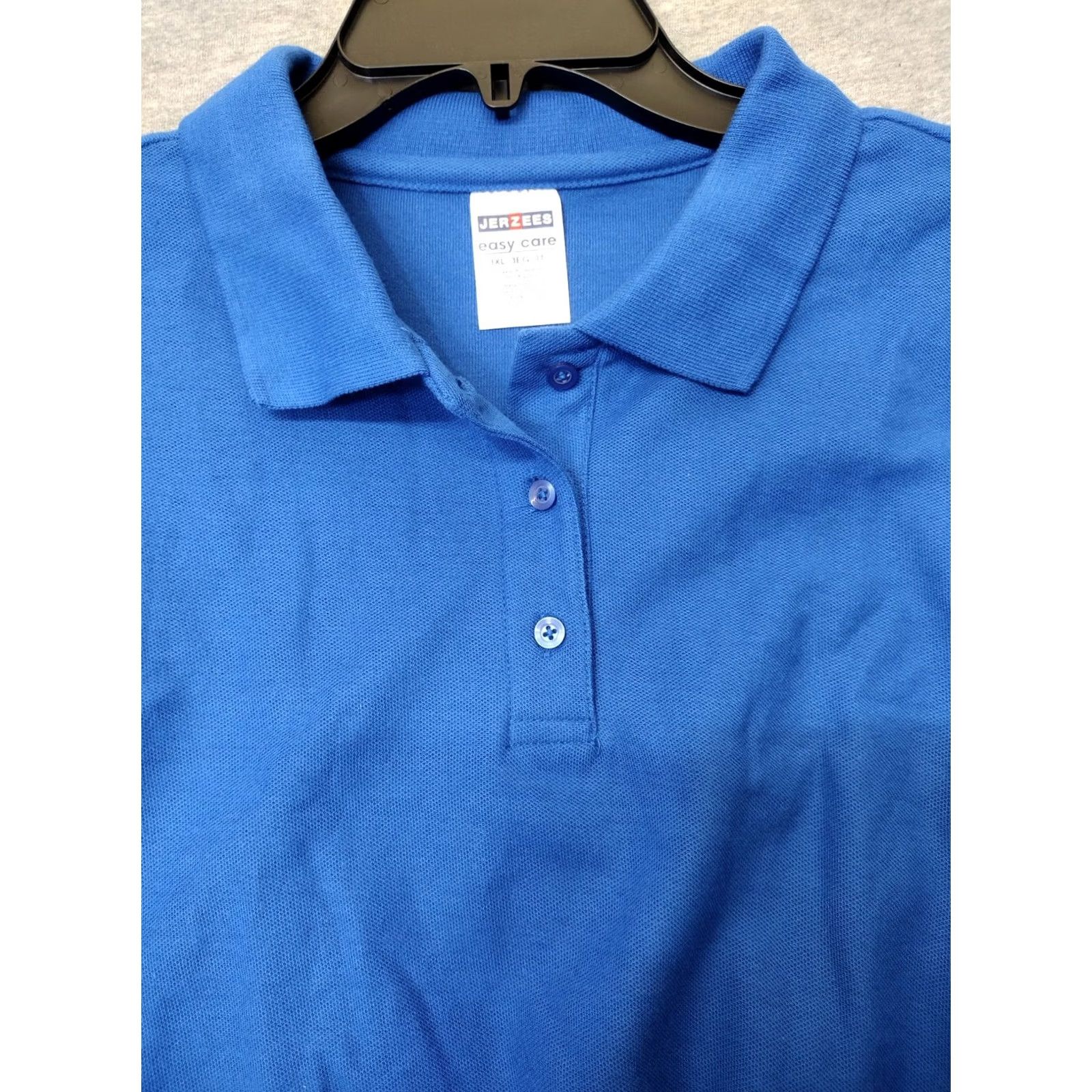 Jerzees Jerzees Polo Shirt Men Color Blue Size 3XL Shirt Regular Blue 3XL Polo Shirt Mens 80s 90s Easy Care Jersey Short Sleeve Cotton Blend Polyester Size US XXL / EU 58 / 5 - 2 Thumbnail